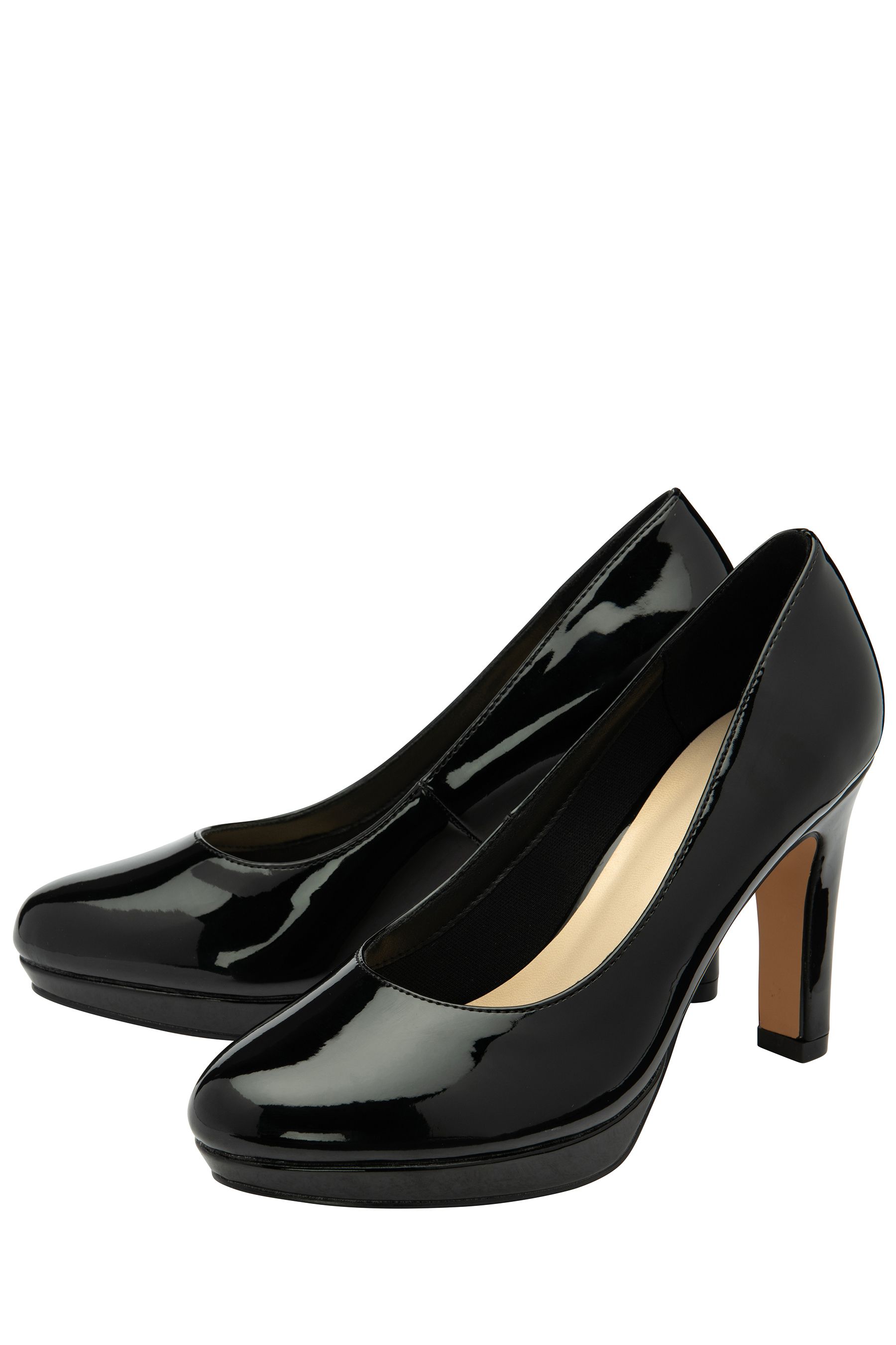 Black round toe court shoes discount