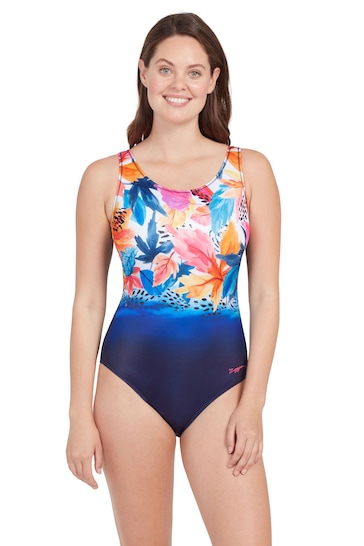 Buy Zoggs Blue Scoopback Swimming Costume, Eco Fabric One Piece Swimsuit  from the Next UK online shop