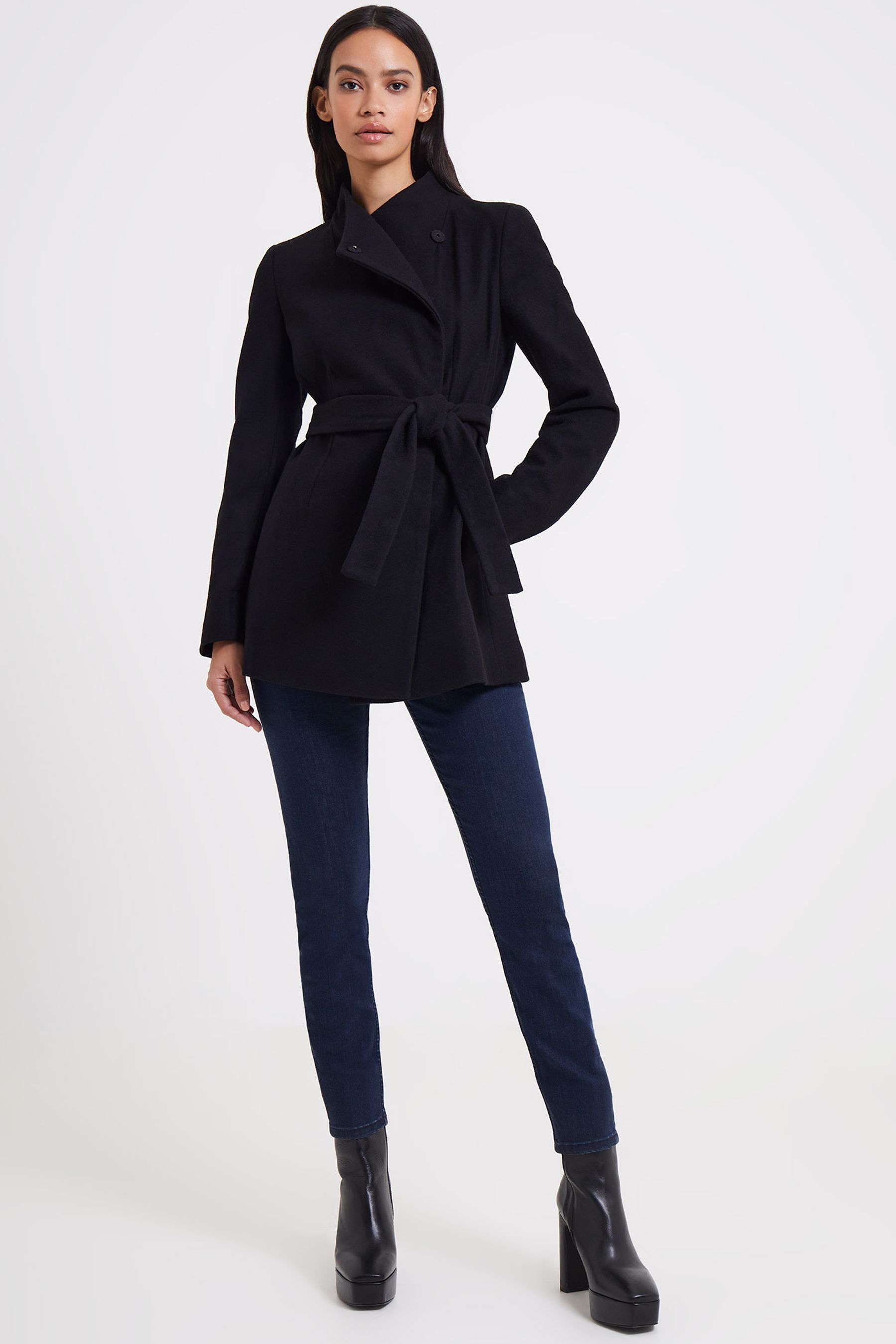 Black felt coat cheap