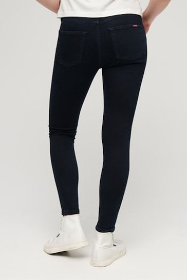 Superdry Black Organic Cotton Vintage Low Rise Slim Flare Jeans