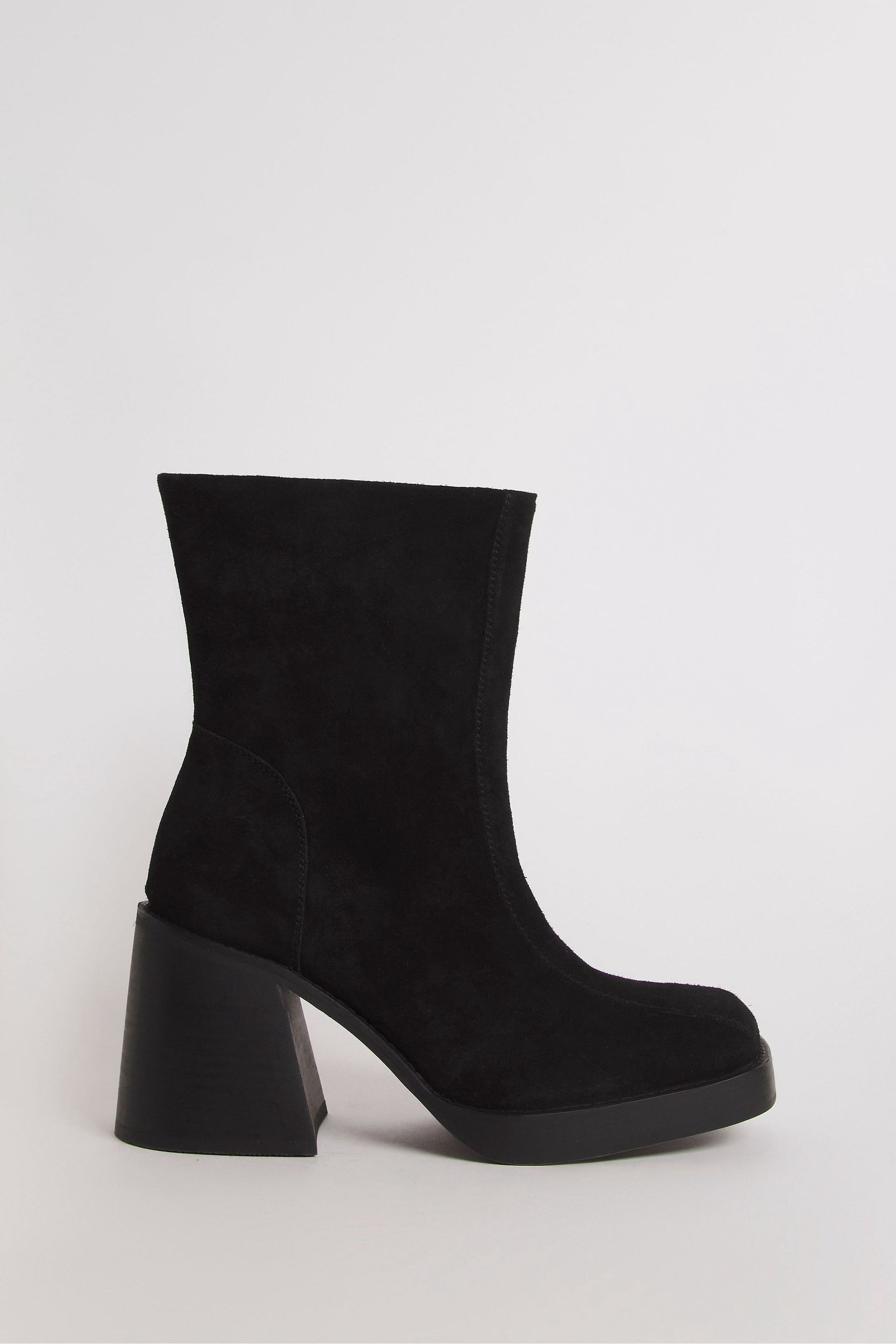 Buy Simply Be Black Suede Wide Fit Platform Classic Ankle Leather