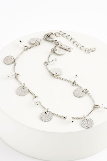 Silver Tone Disc Anklet