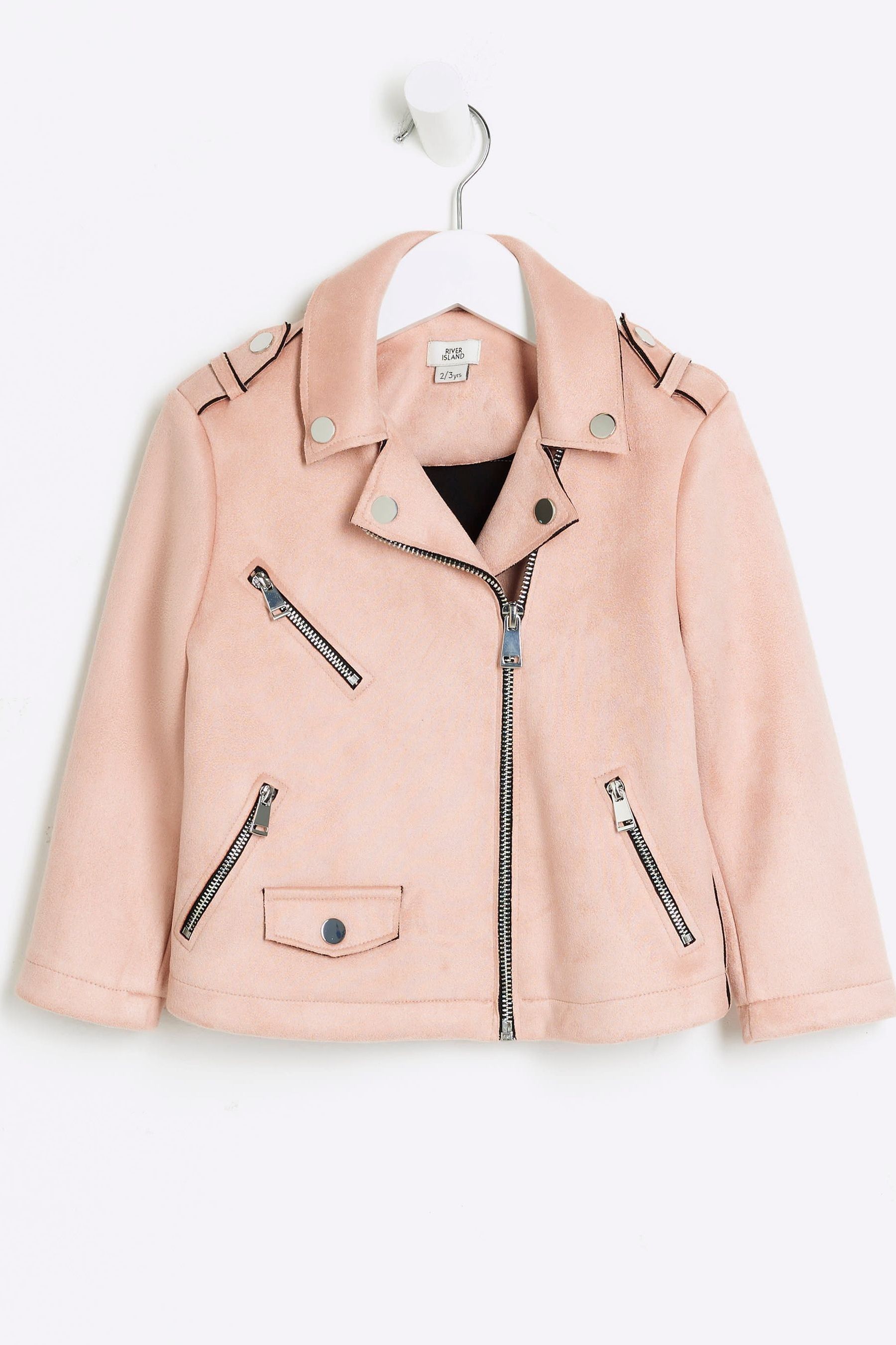 River island pink leather sales jacket