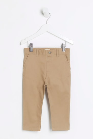 River Island Brown Boys Stretch Chinos Trousers
