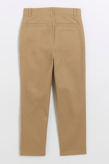River Island Brown Boys Stretch Chinos Trousers