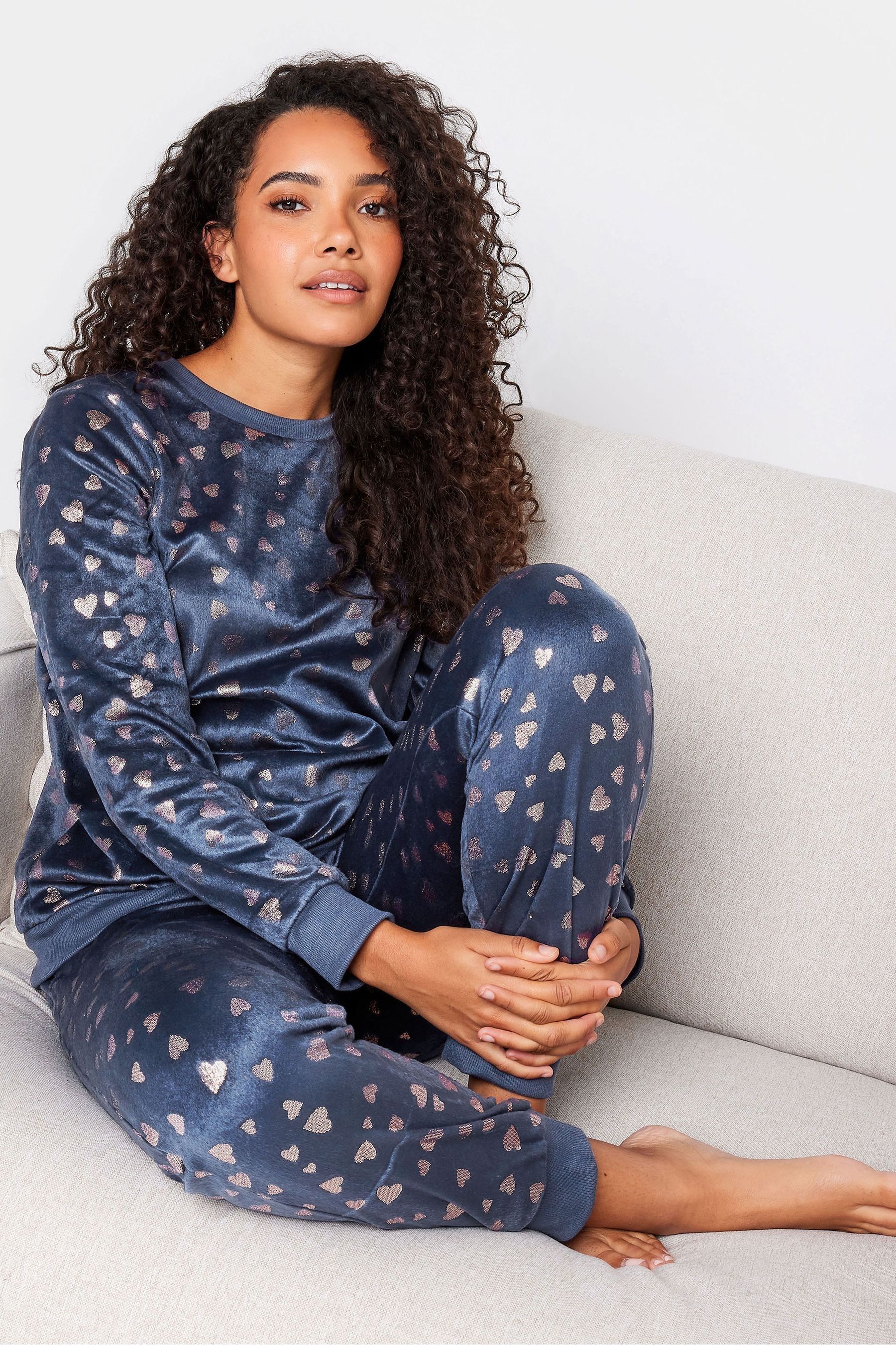 Buy M Co Blue Foil Minky Fleece Pyjamas Set from the Next UK