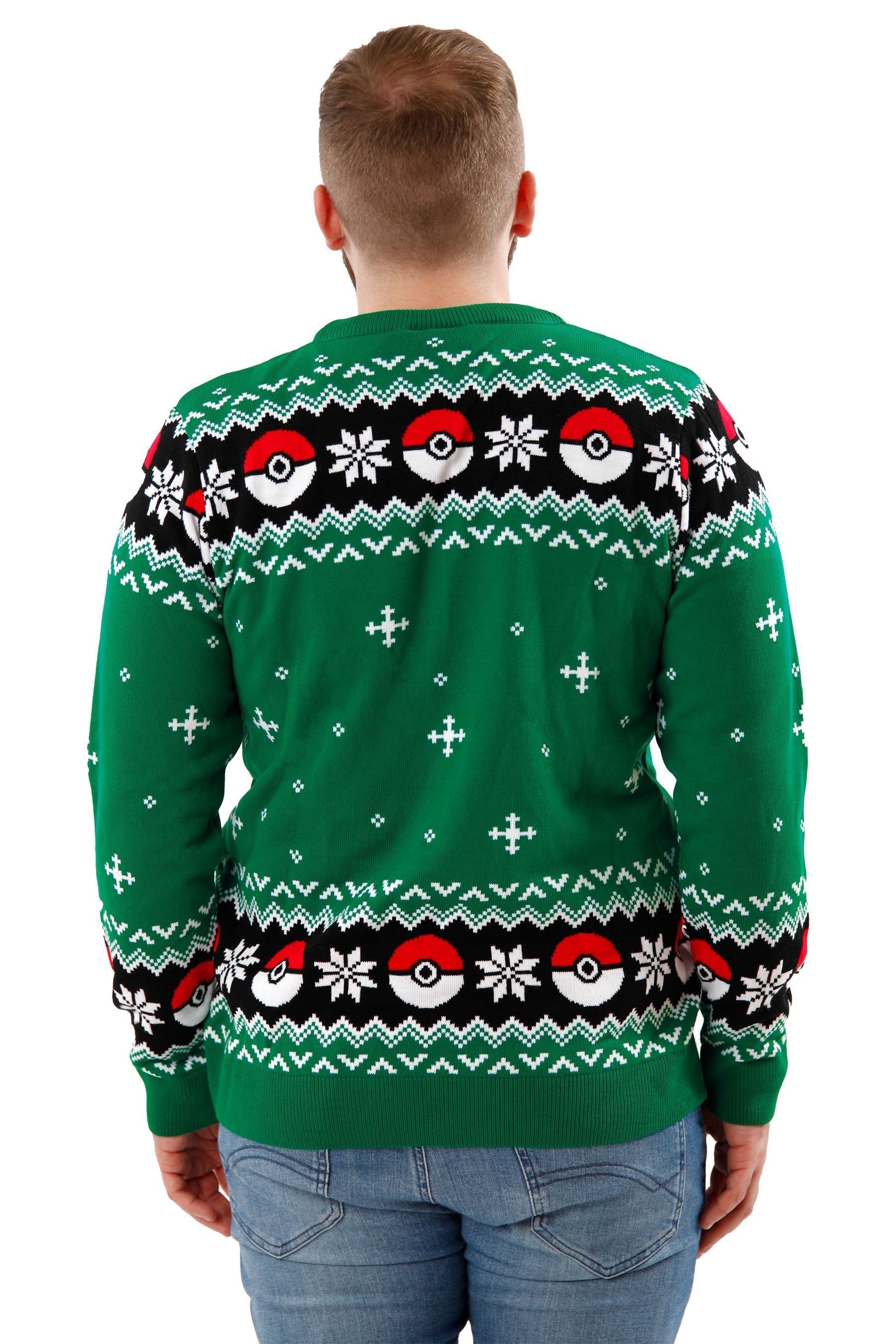 Character Green Mens Pokemon Christmas Jumper