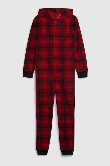 Gap Red & Black Check Hooded All in One