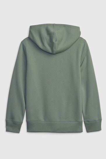 Gap Green Logo Fleece Lined Zip Through Hoodie (4-13yrs)