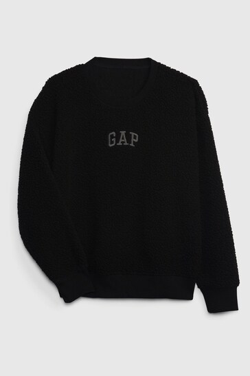 Gap Black Logo Cosy Sherpa Fleece Sweatshirt