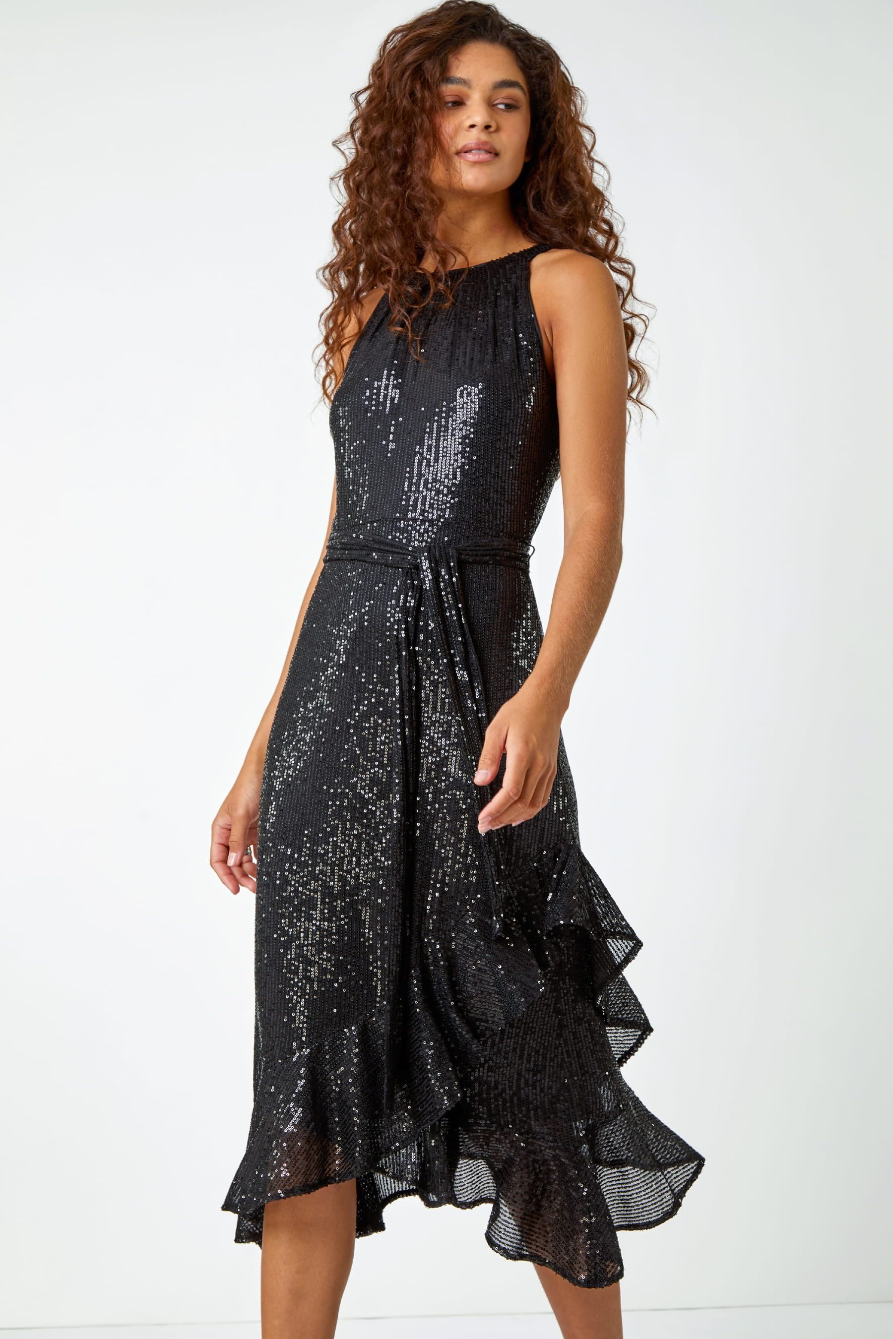Kerstin multi halterneck sale sequin bodycon dress