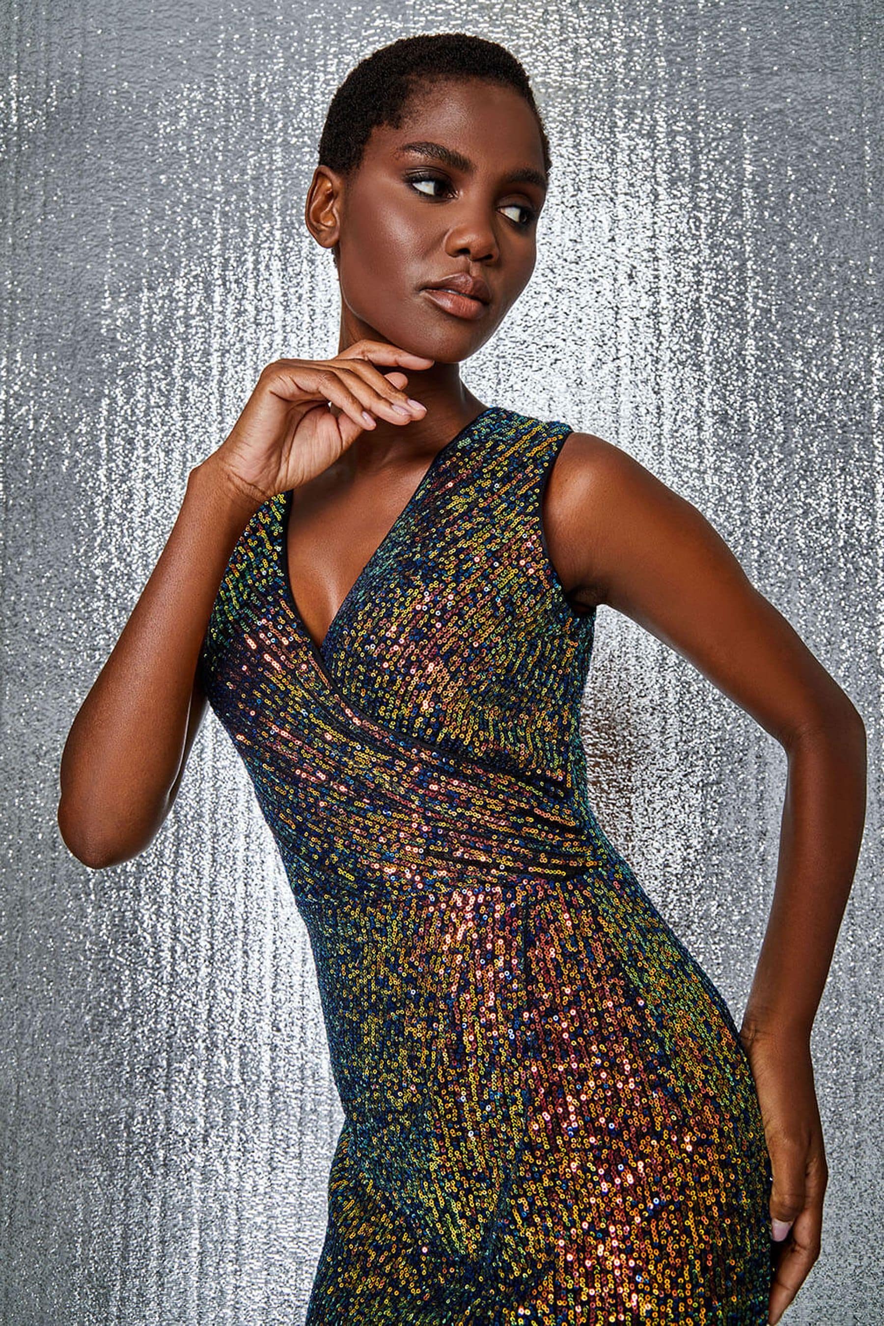 Ruched shop sequin dress