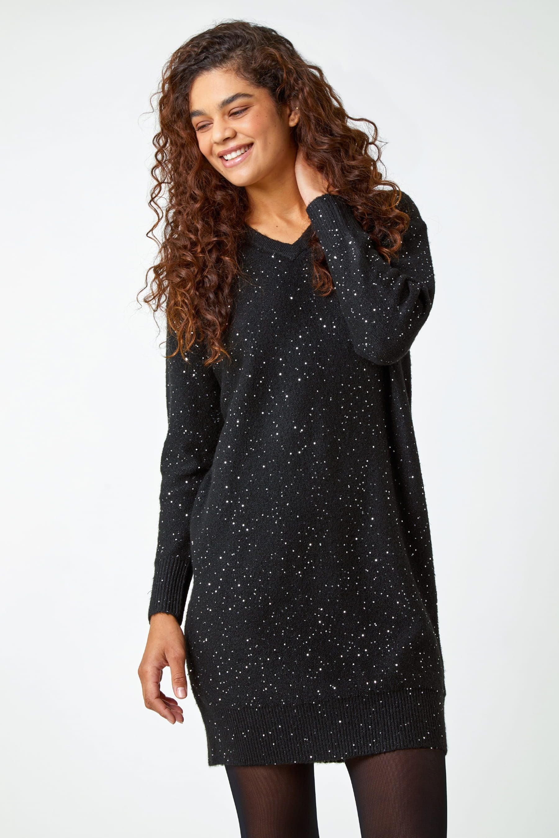 Black sequin dress next 2025