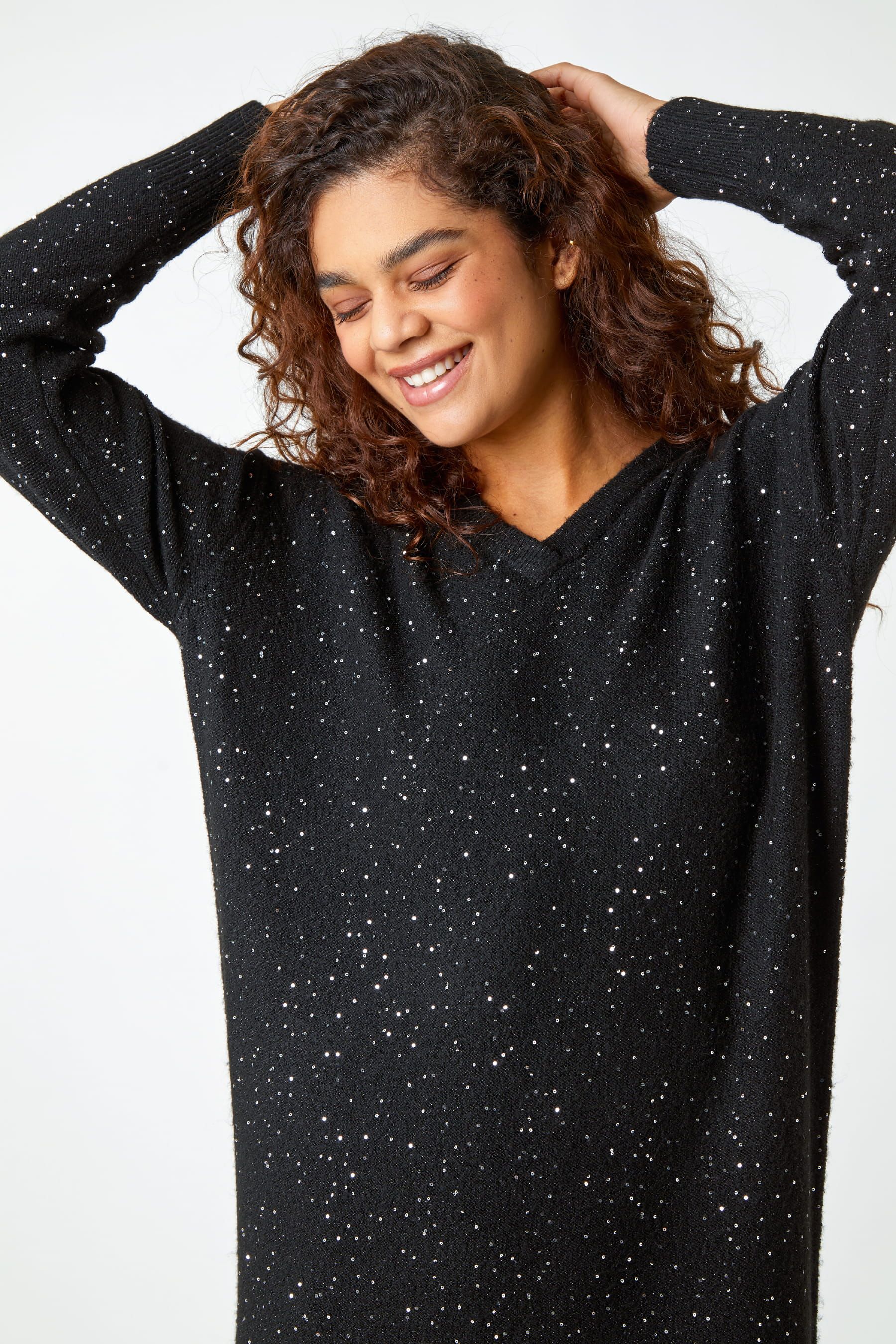 Black jumper with sequins deals