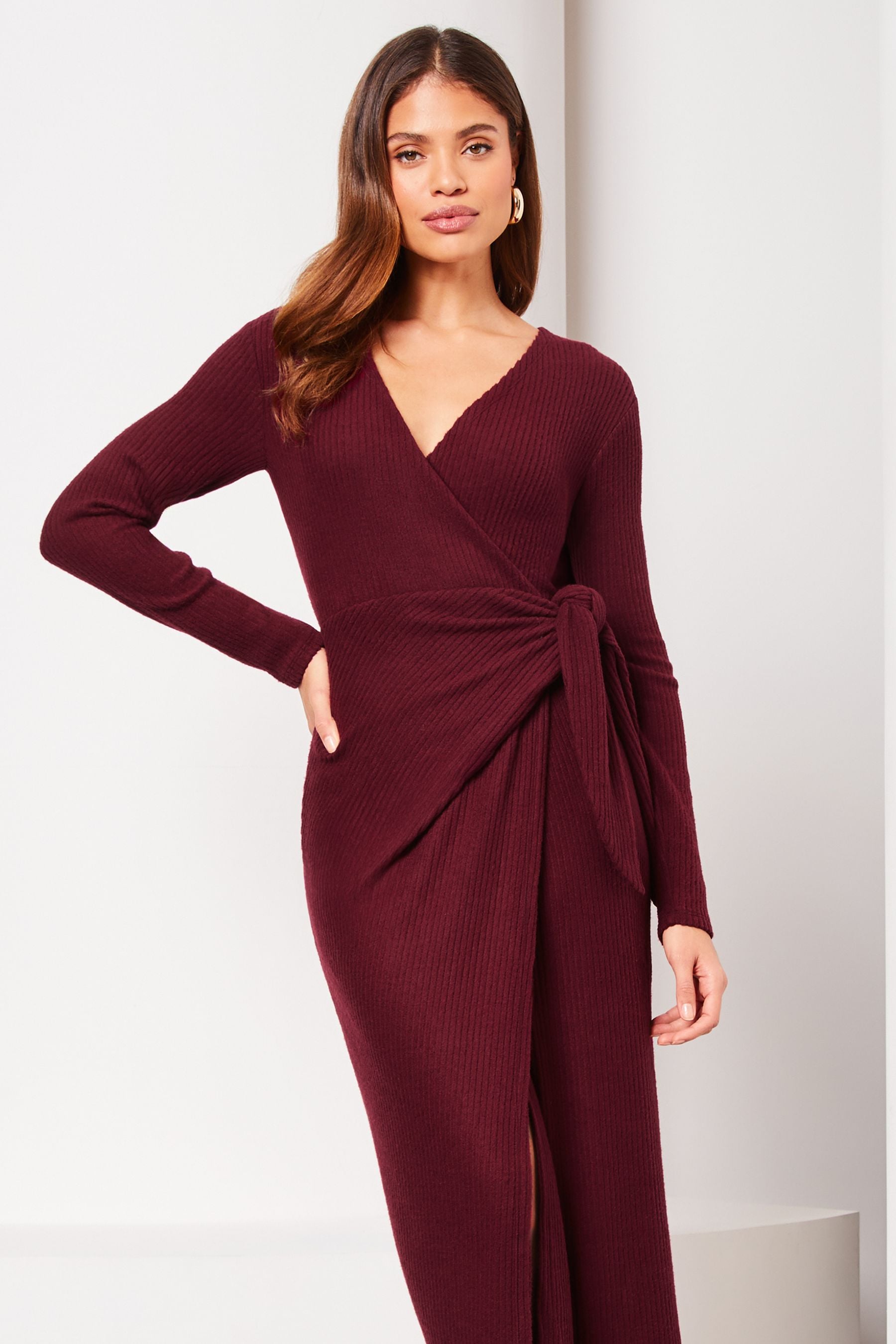 Lipsy glitter pinstripe wrap dress discount