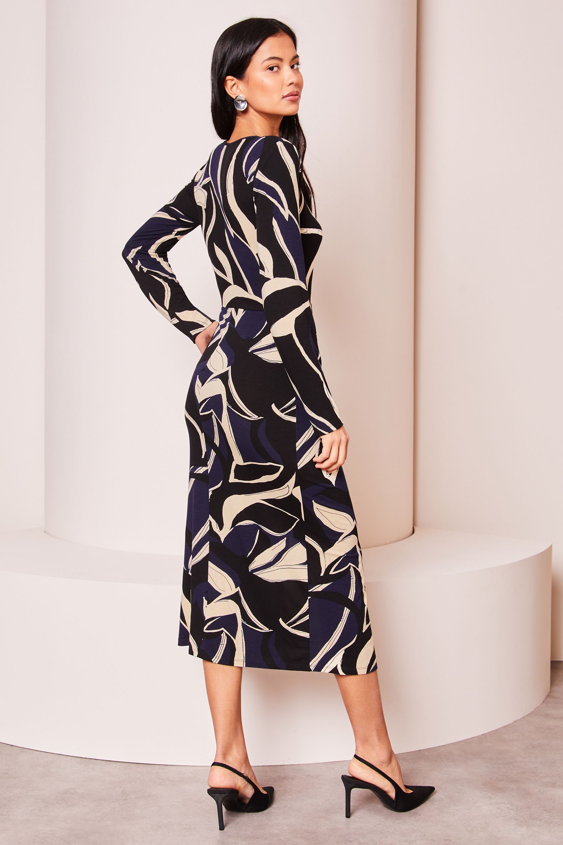 Long sleeve midi dress petite online