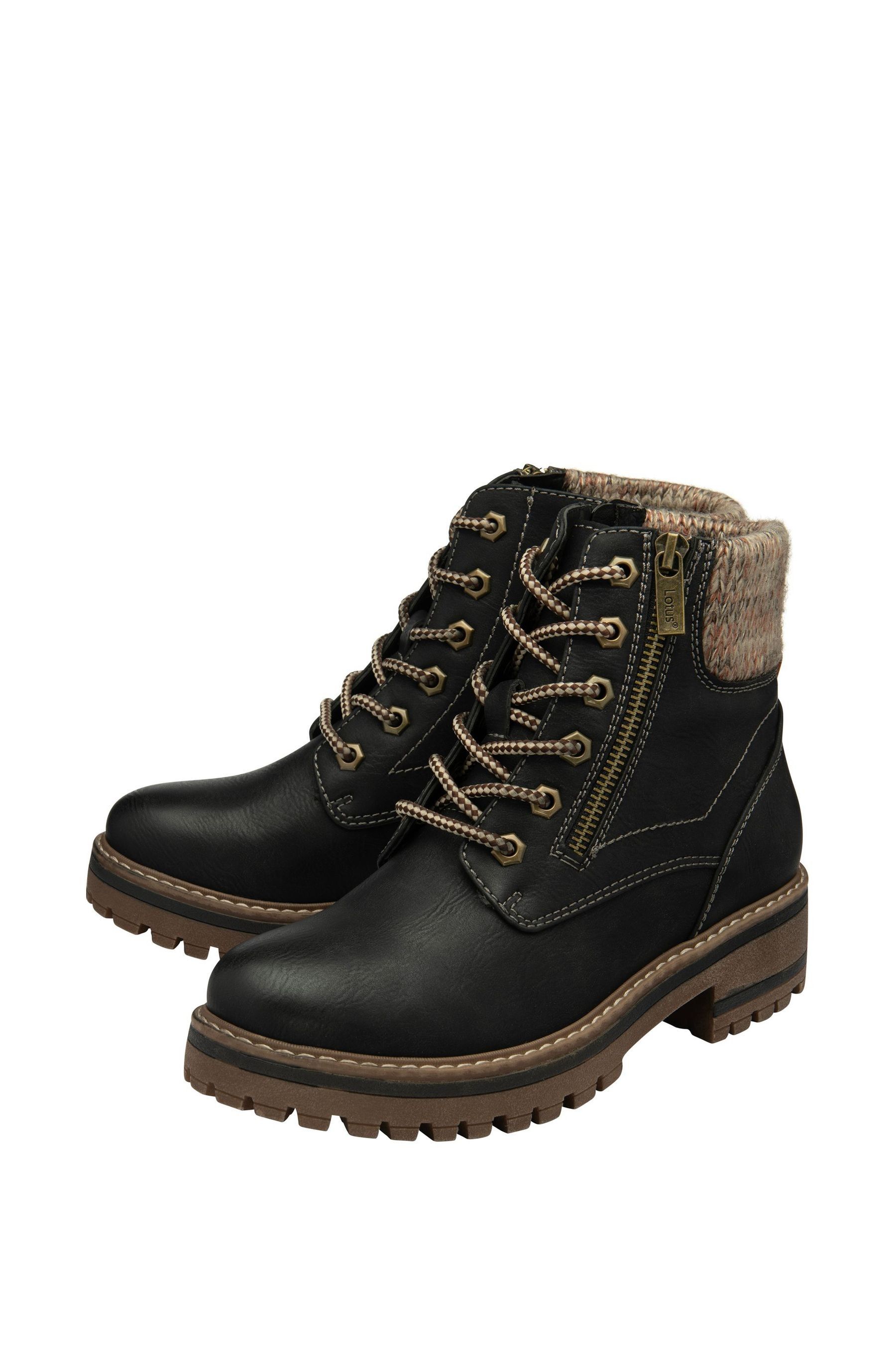 Lotus Black Casual Boots