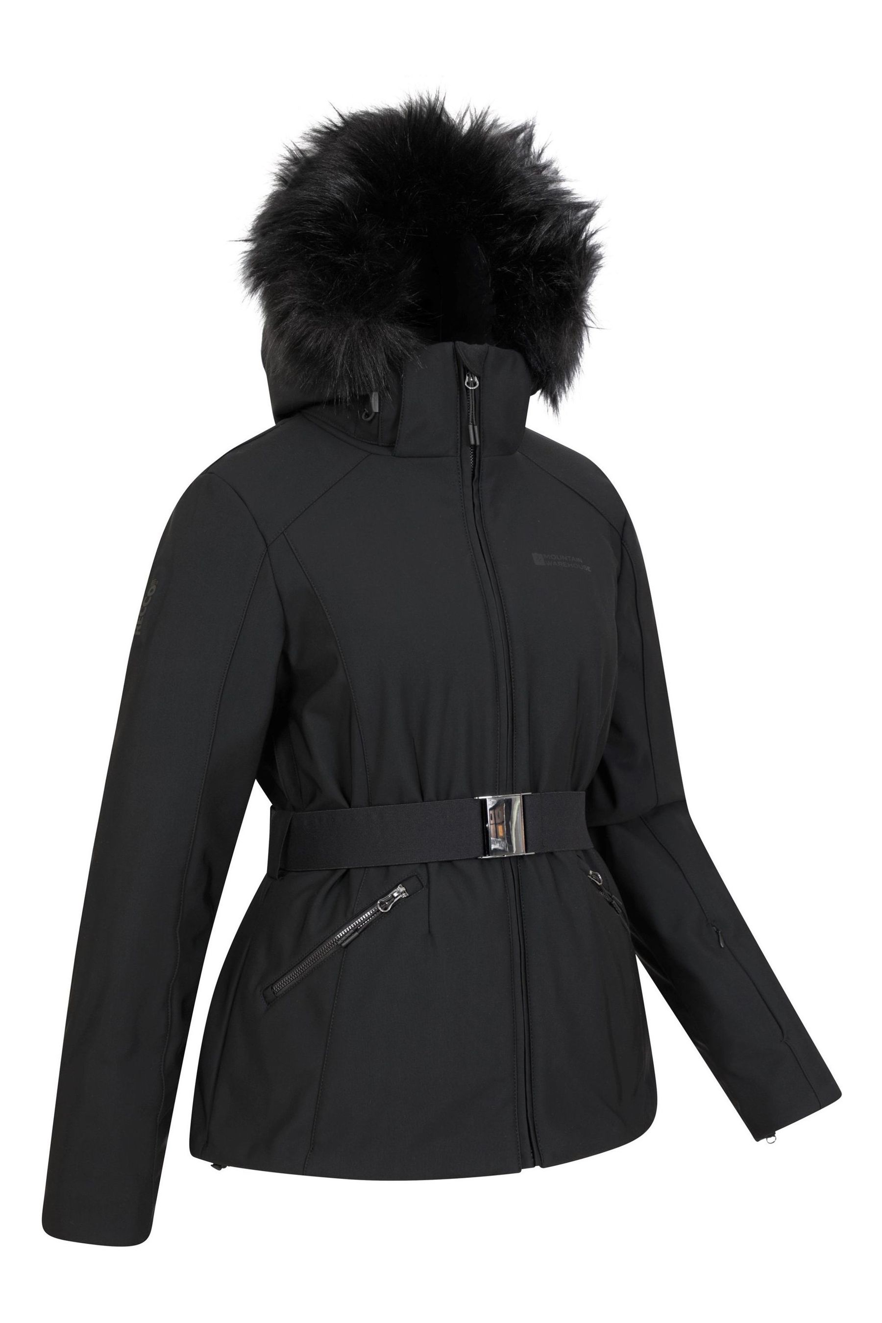 Womens belted 2025 ski jacket