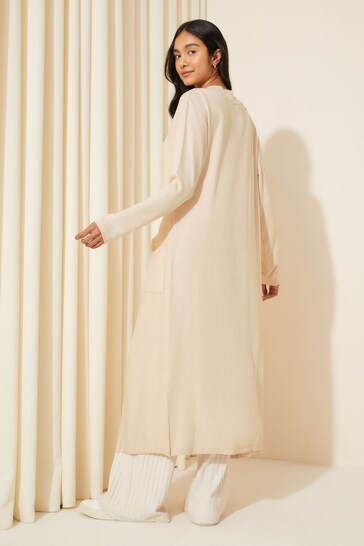Friends Like These Cream Cosy Long Sleeve Maxi Cardigan