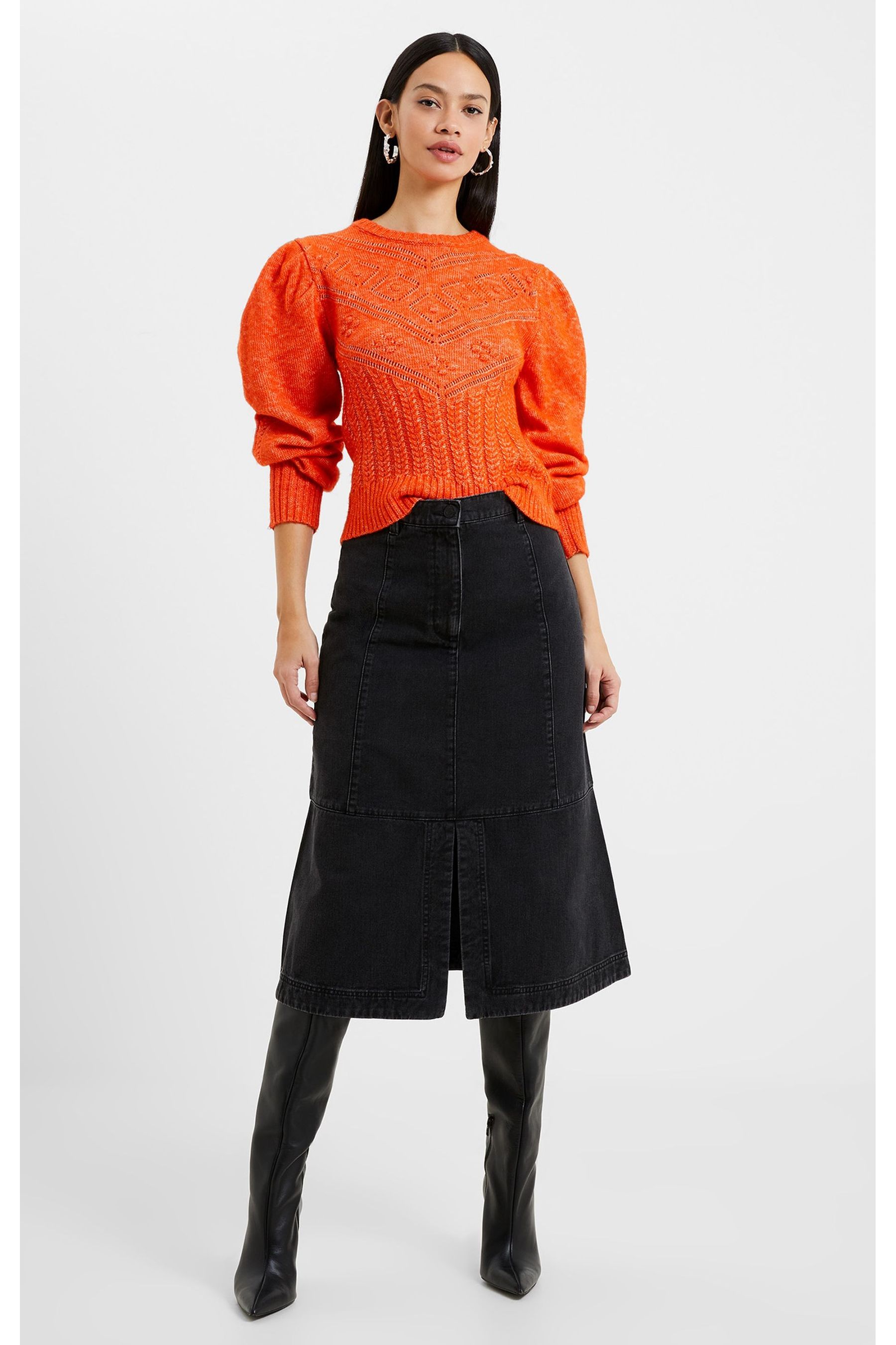 French connection top denim skirt