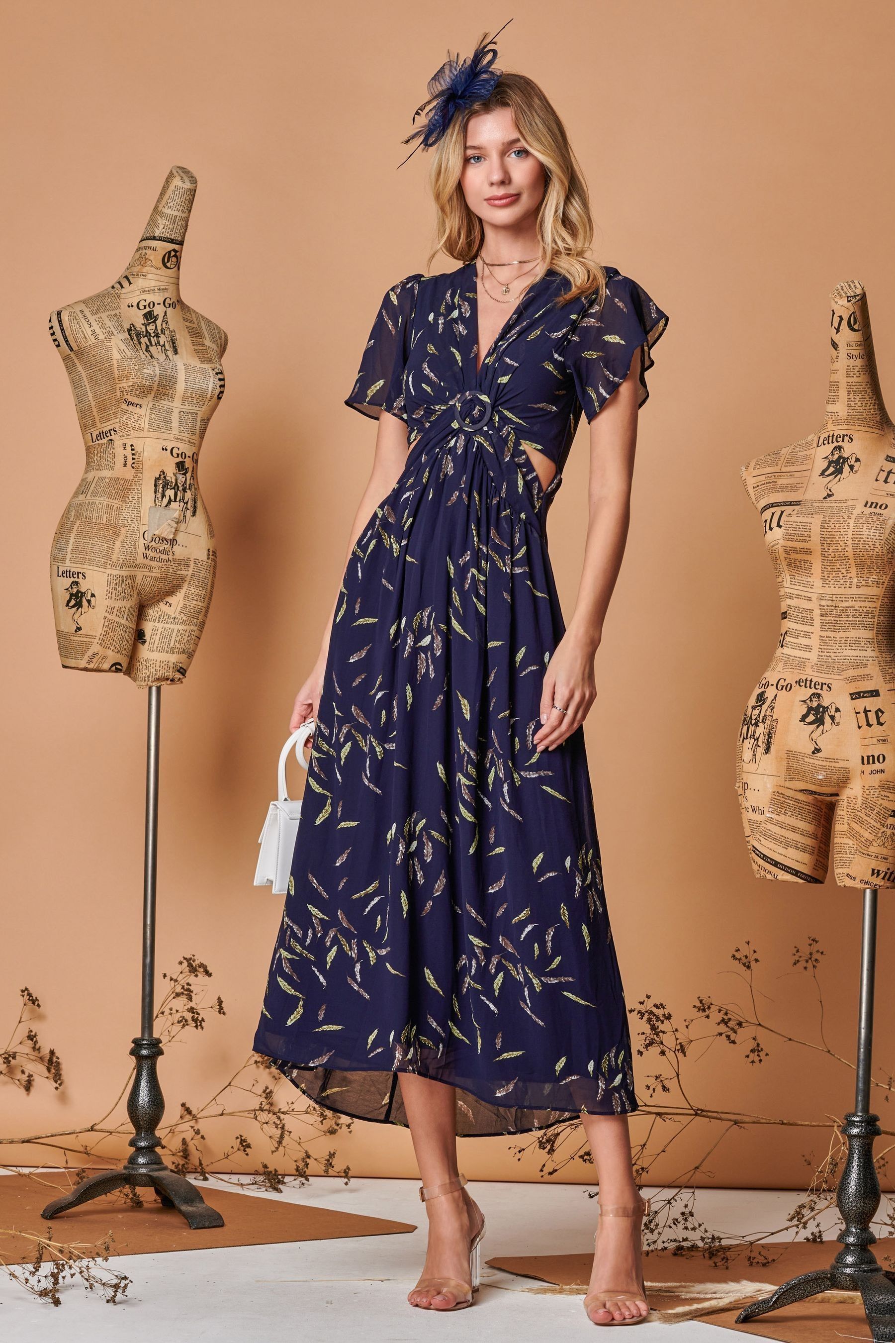 Jolie moi plunge wrap best sale dress