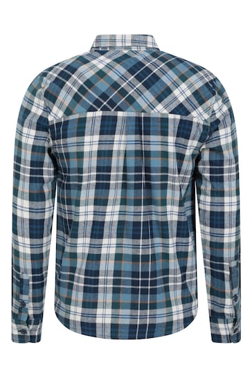 Mountain Warehouse Blue Dark Mens Trace Flannel Long Sleeve Shirt