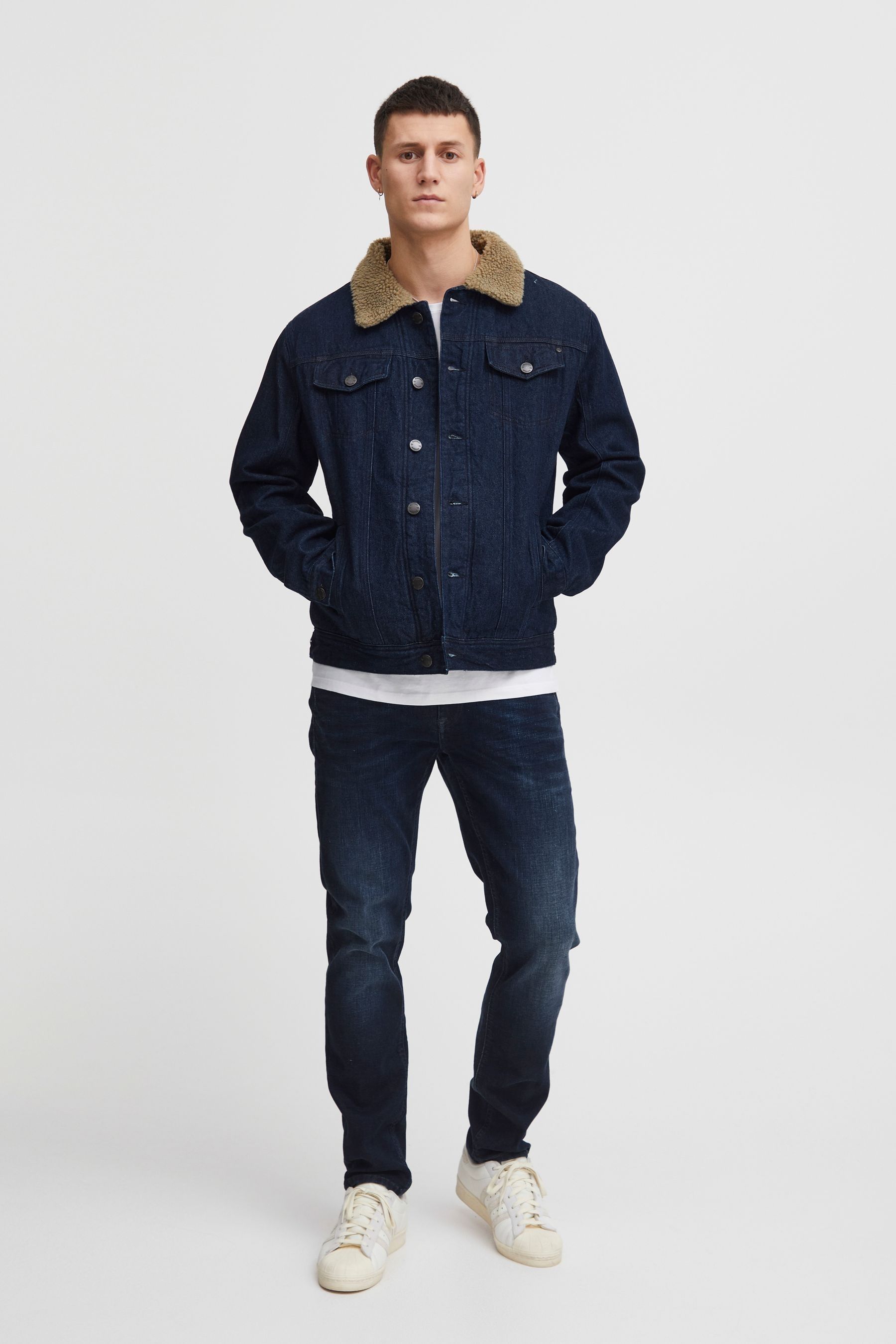 Mens denim jacket with fleece collar new arrivals