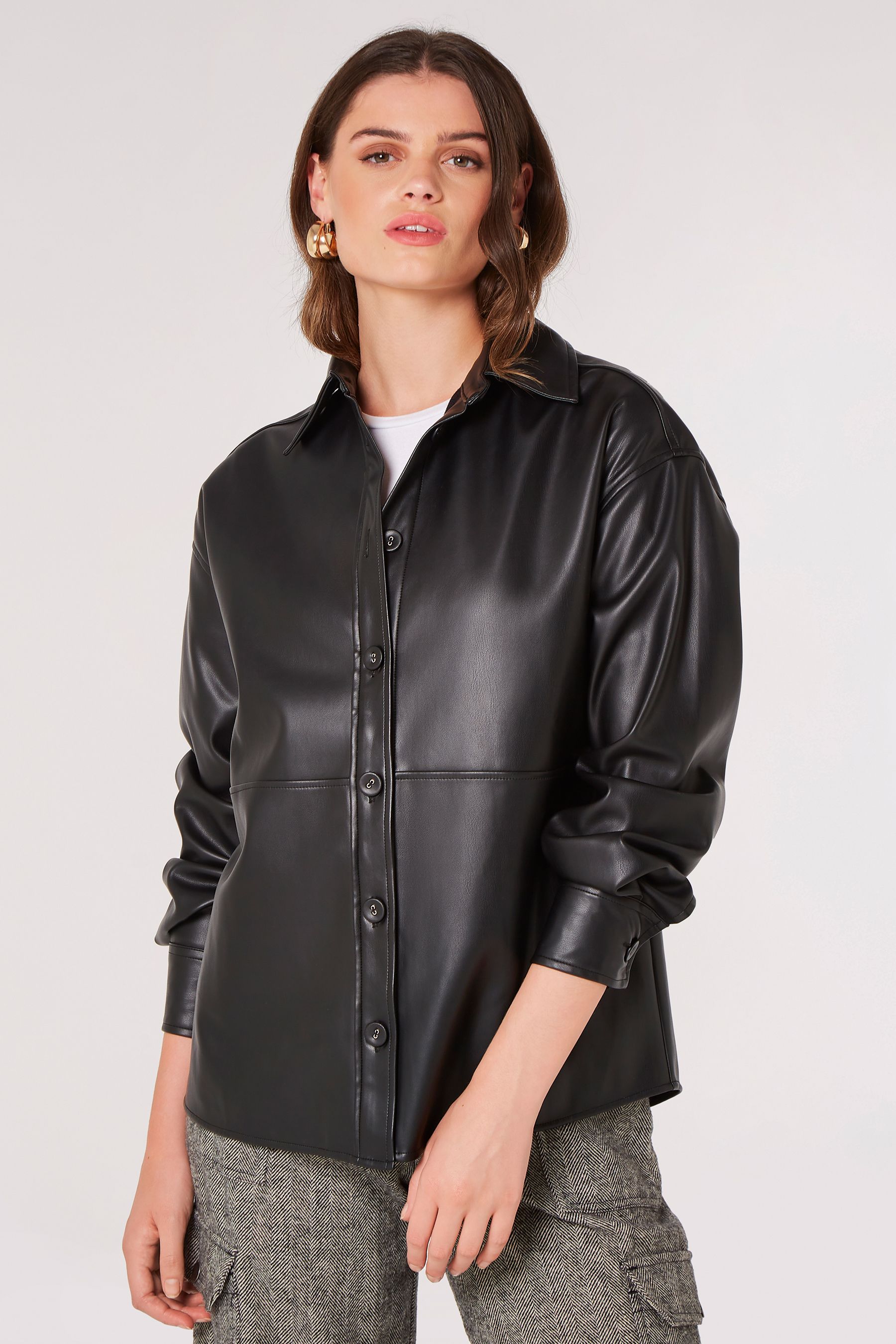 Buy Apricot Black Faux Fur Leather Jacket from the Next UK online shop