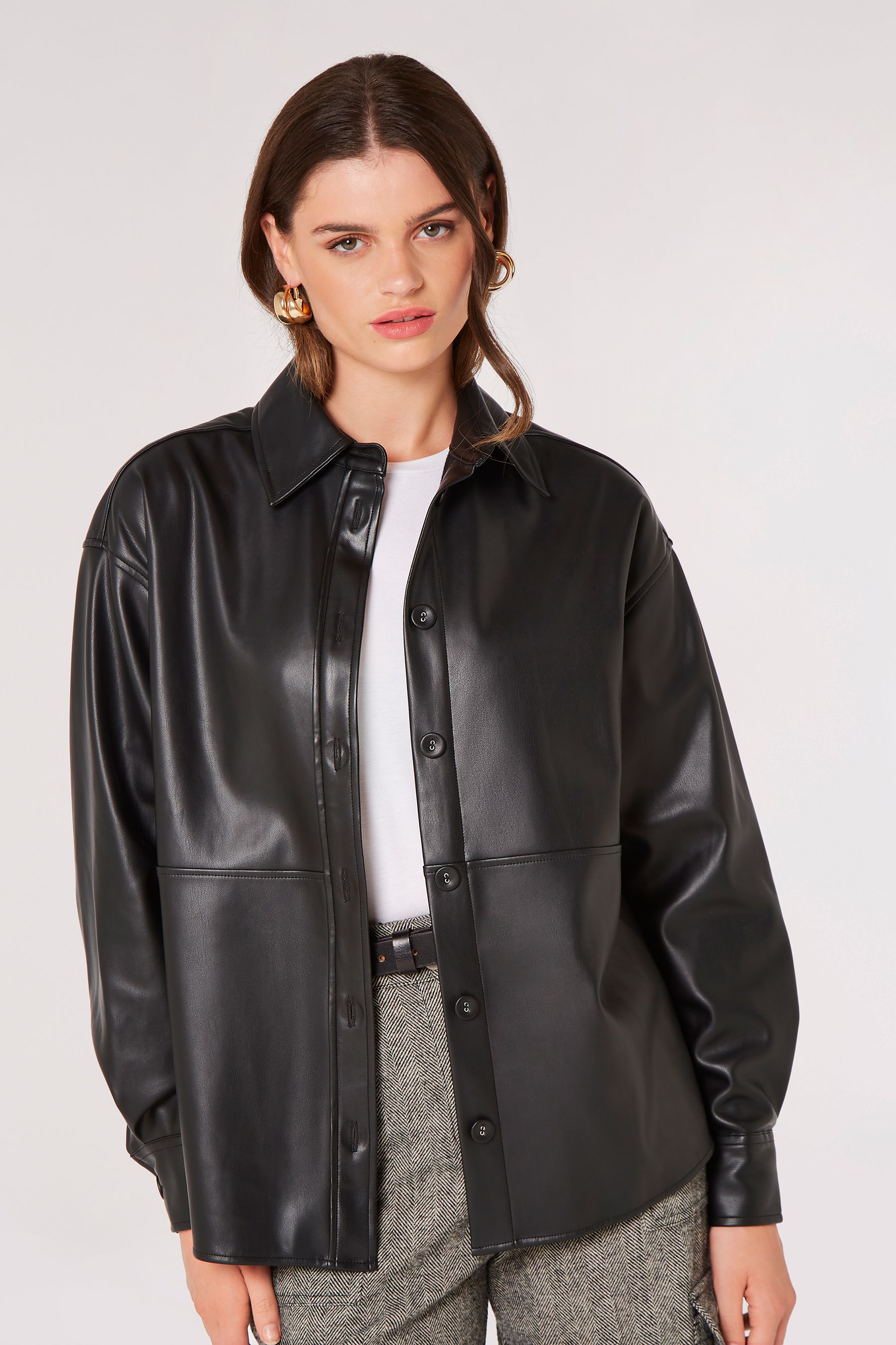 Buy Apricot Black Faux Fur Leather Jacket from the Next UK online shop