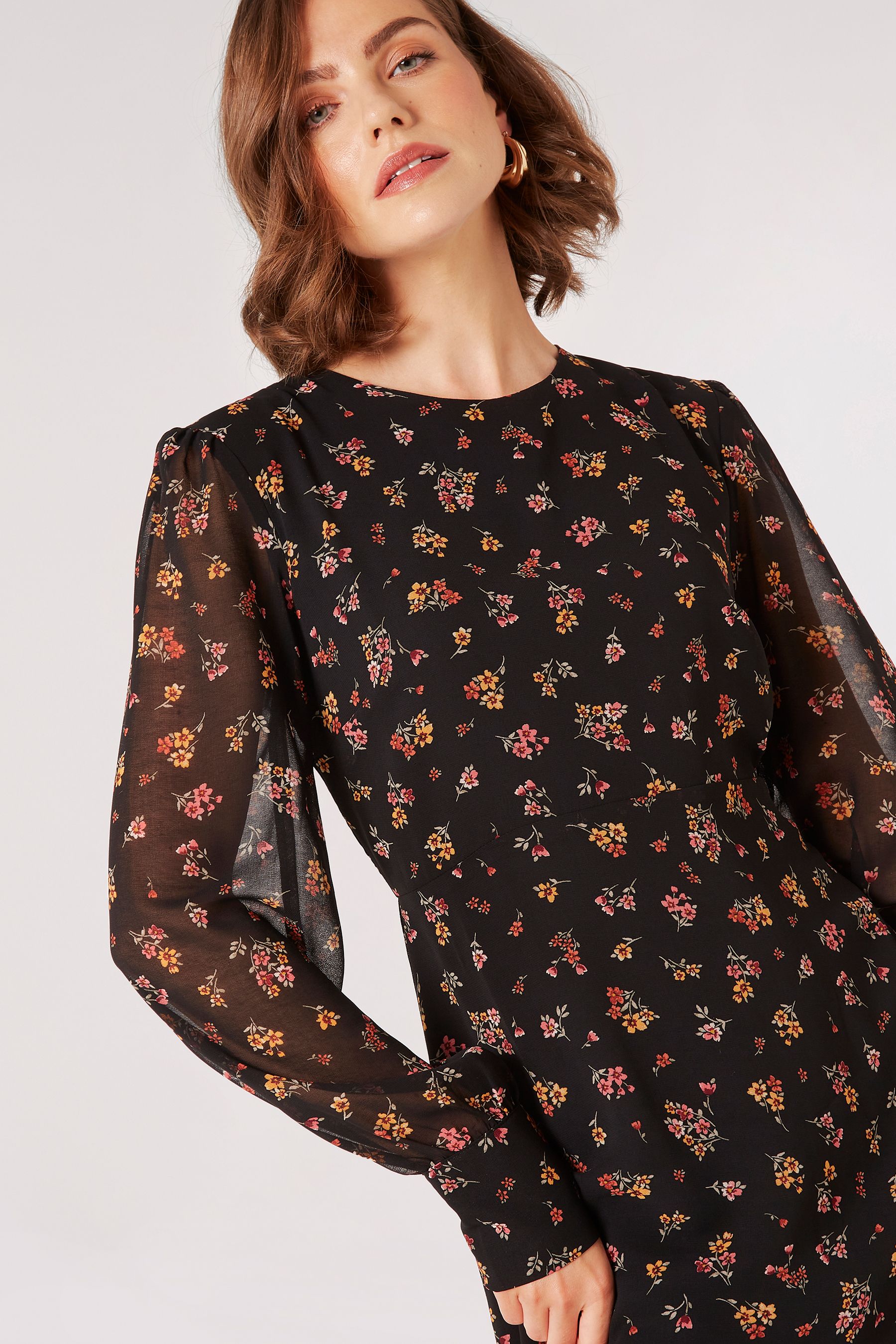 Apricot store ditsy dress
