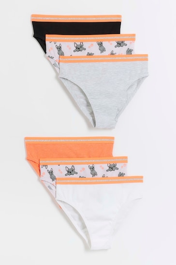 River Island Pink Girls Multipack of 6 Frenchie Briefs