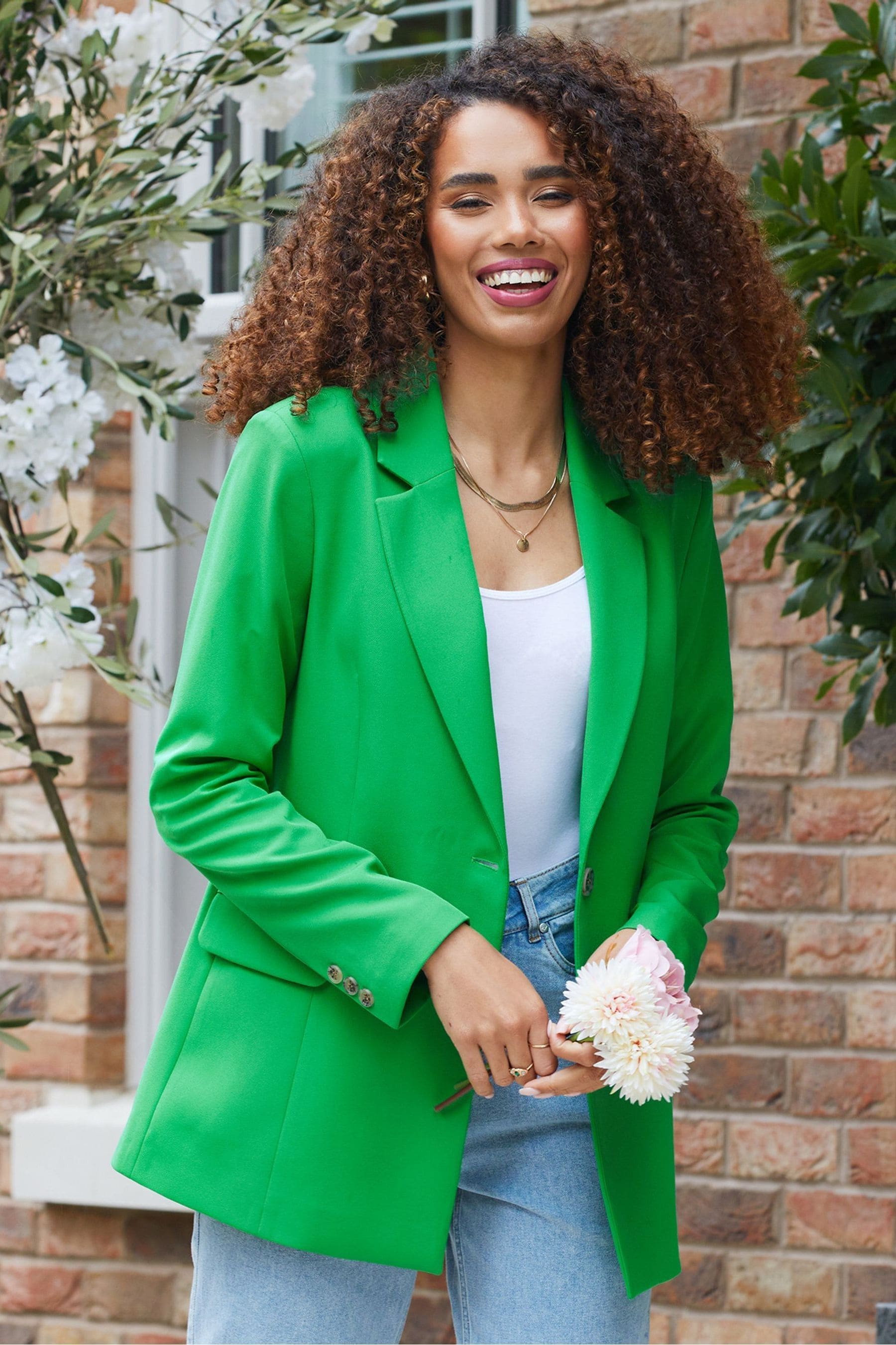 Threadbare Emerald Green Relaxed Fit Blazer