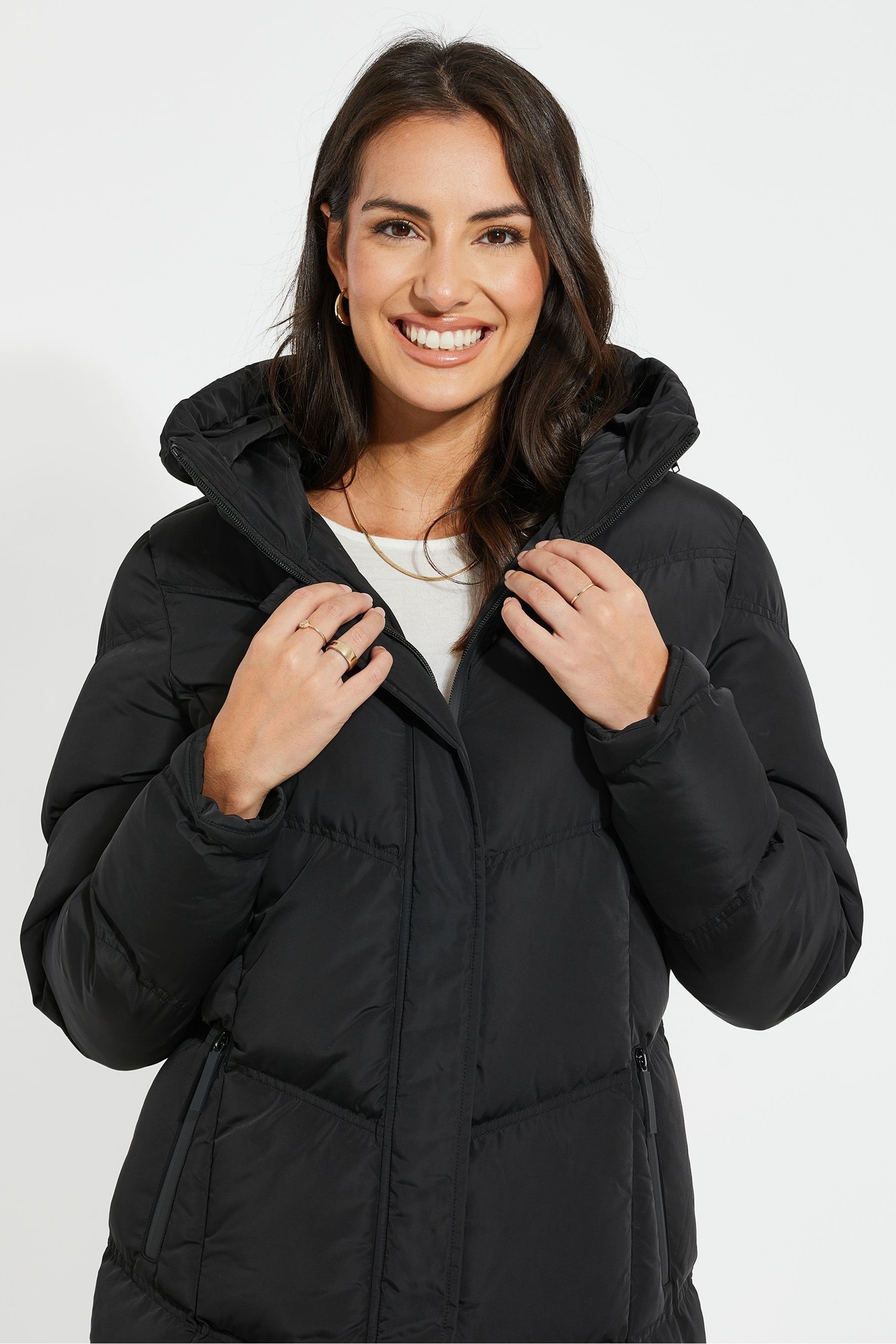 Longline duvet puffer hotsell with zips
