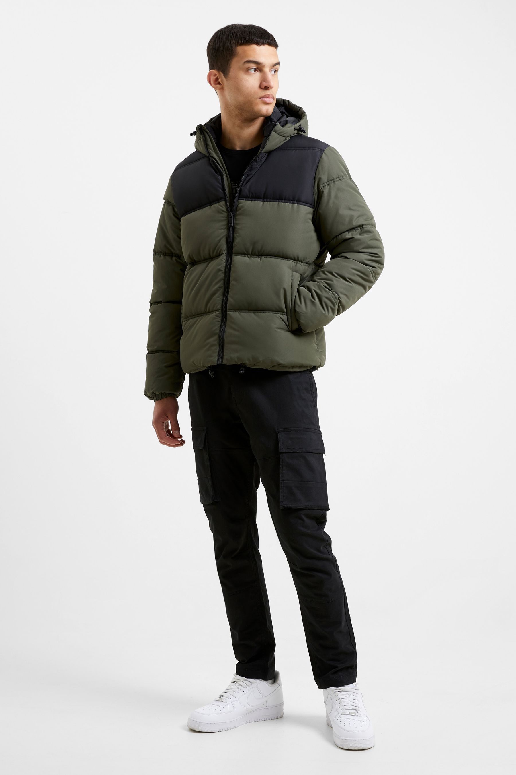 French connection mens row 2 hooded jacket khaki shop