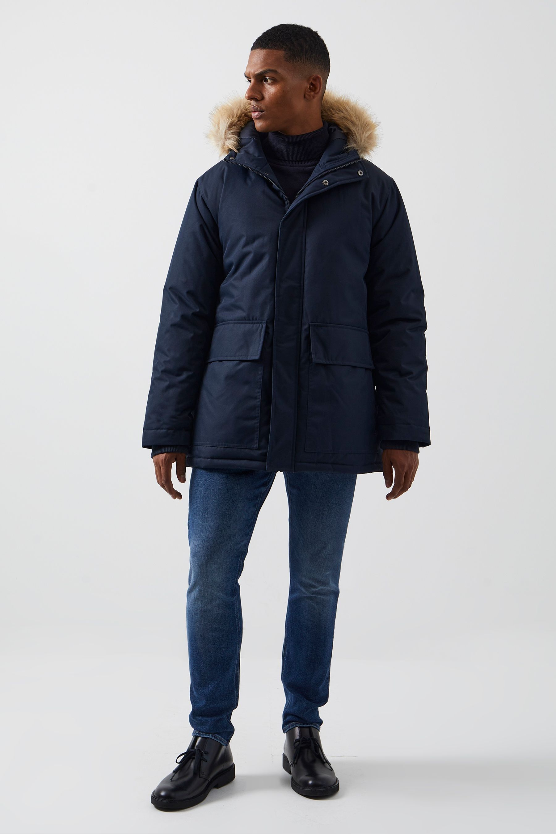 Buy French Connection Faux Fur Trim Long Length Parka Coat from the Next UK online shop