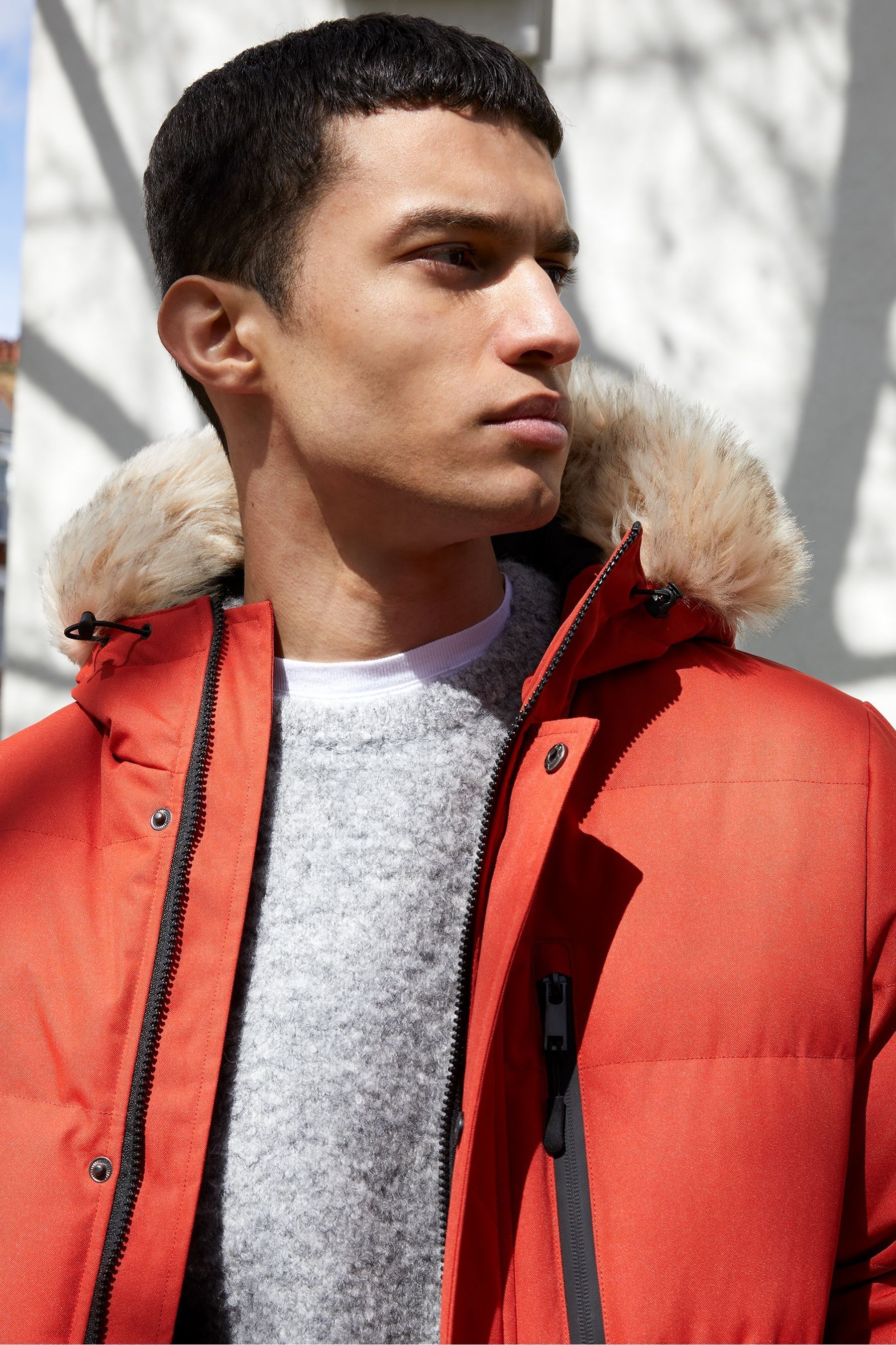 Orange parka clearance coat