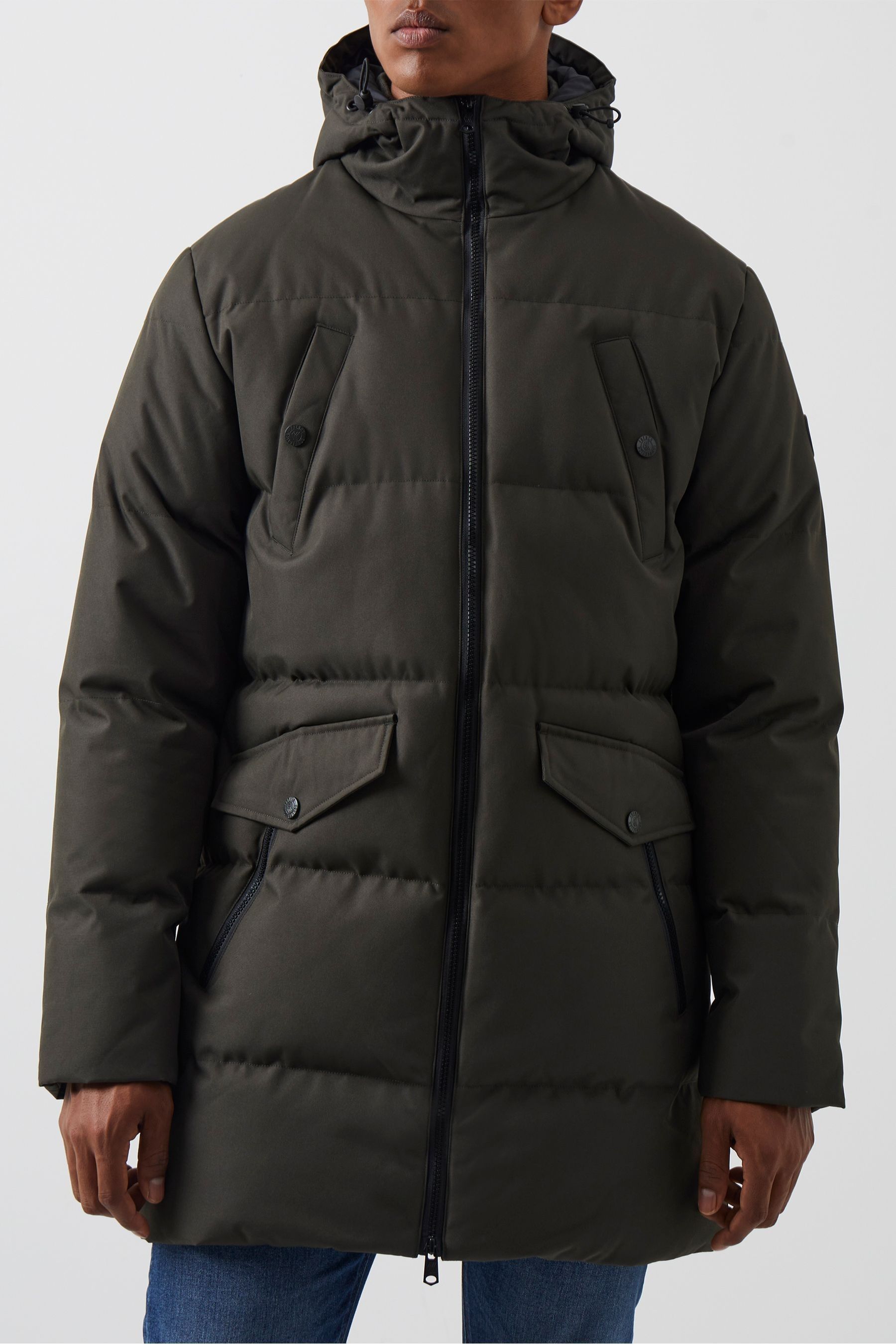 French connection mens parka khaki outlet