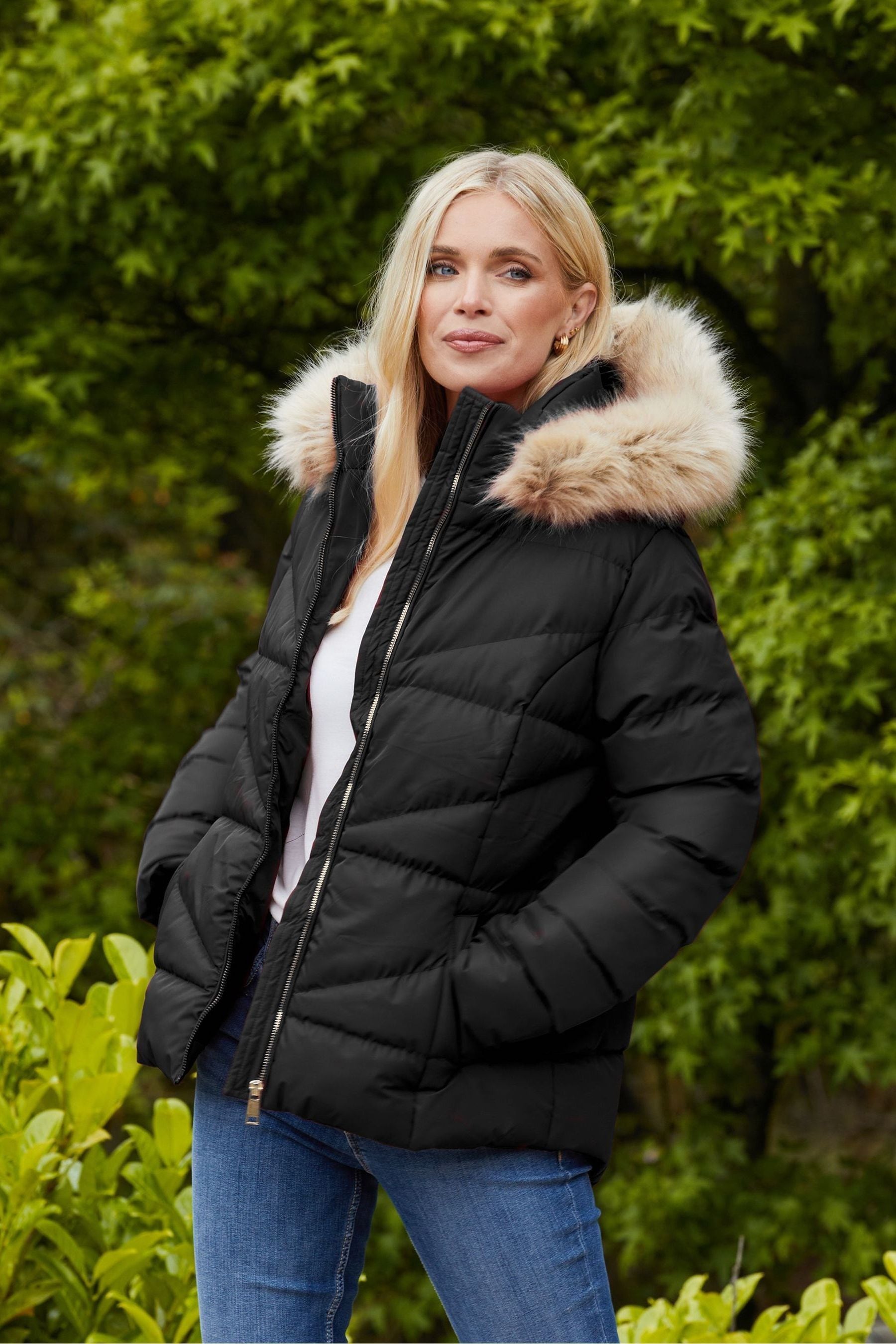 Short padded clearance coat with hood