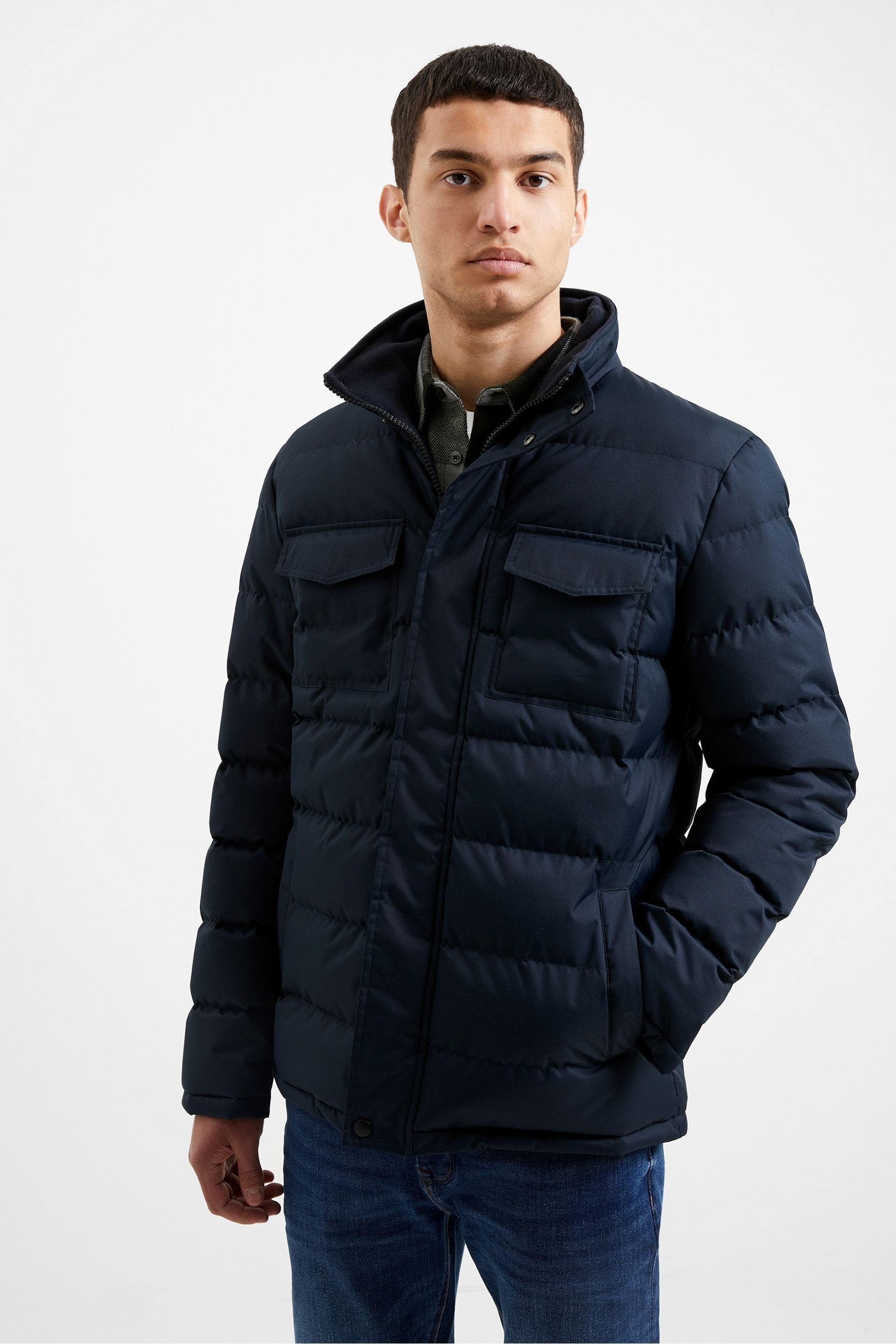 French connection long line padded funnel deals neck coat