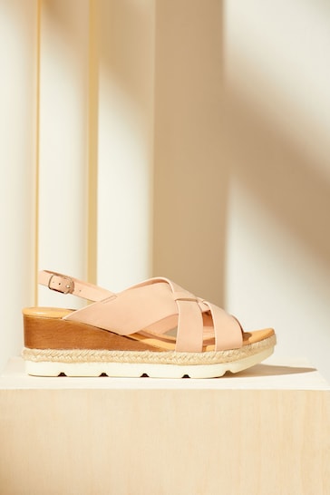 Friends Like These Pink Comfort Woven Slingback Wedge