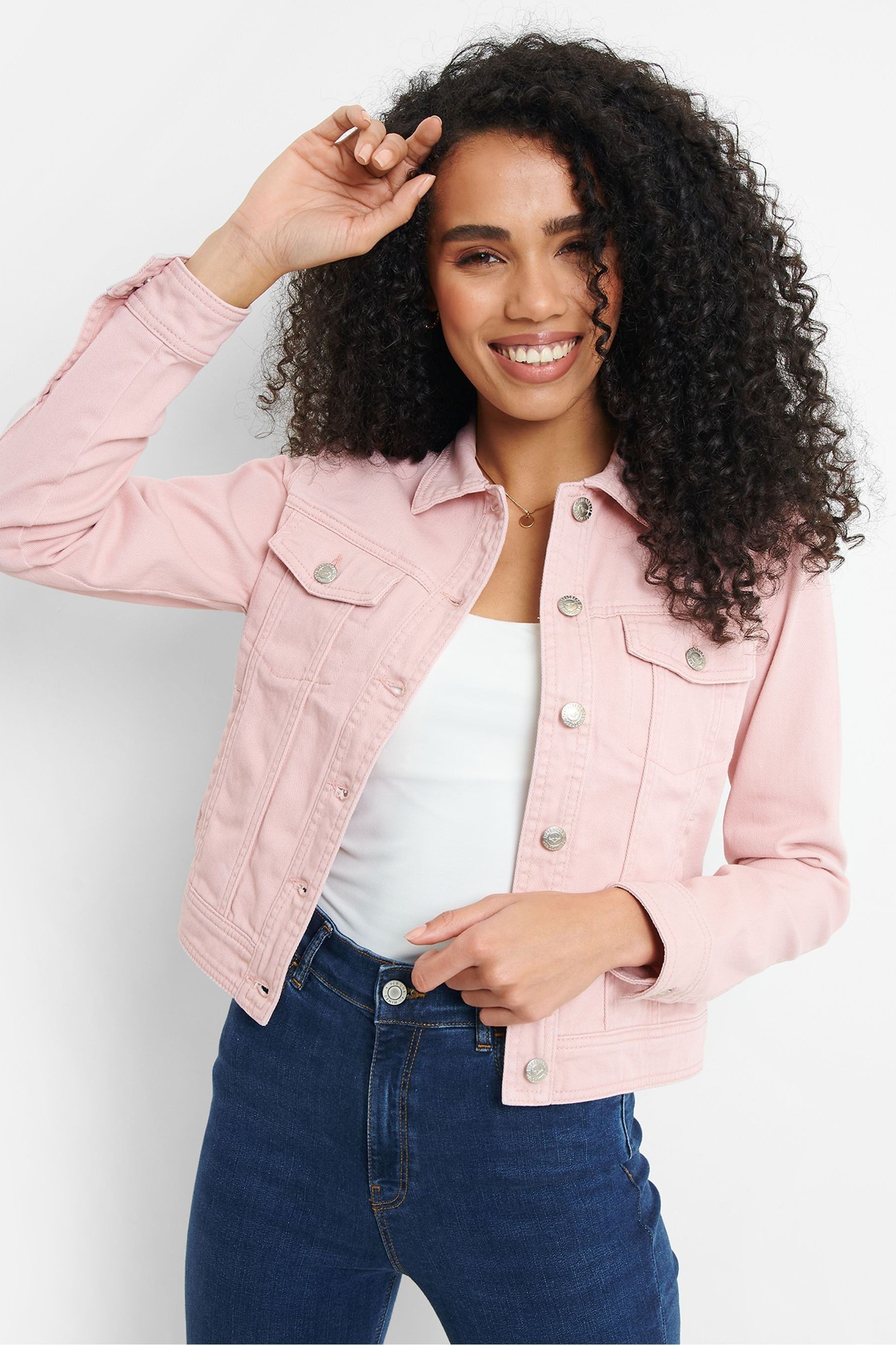 Light pink sale jeans jacket