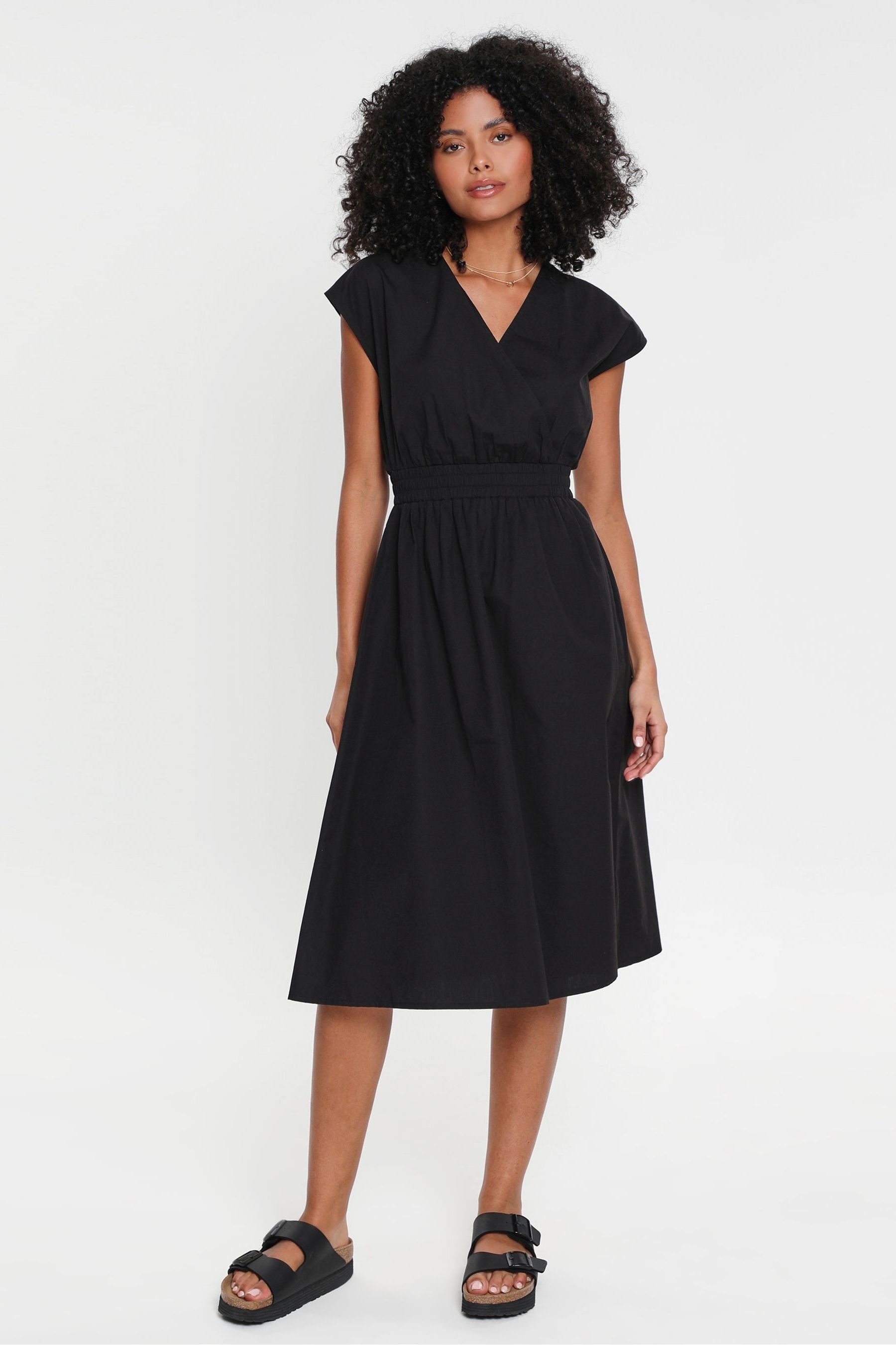 Black cotton clearance poplin dress
