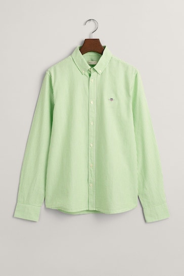 GANT Teens Green Striped Oxford Shirt