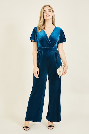 Yumi Blue Jumpsuit With Angel Sleeves