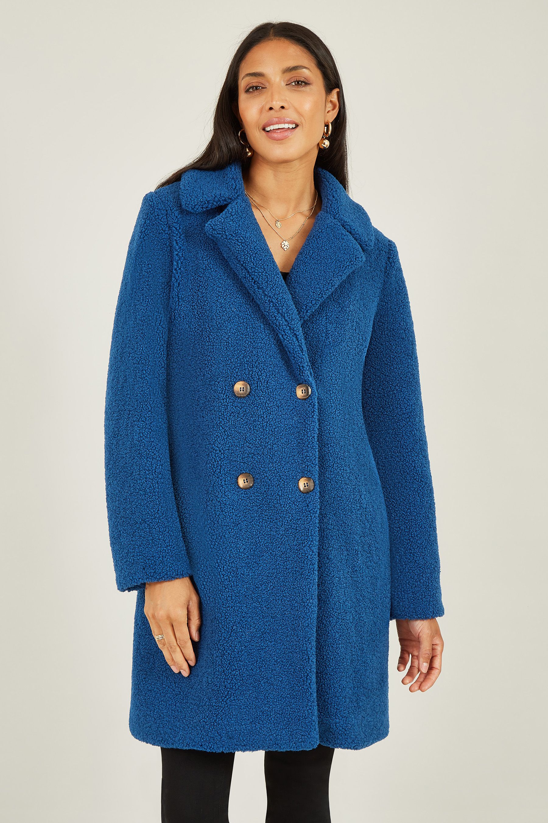River island blue outlet teddy bear coat