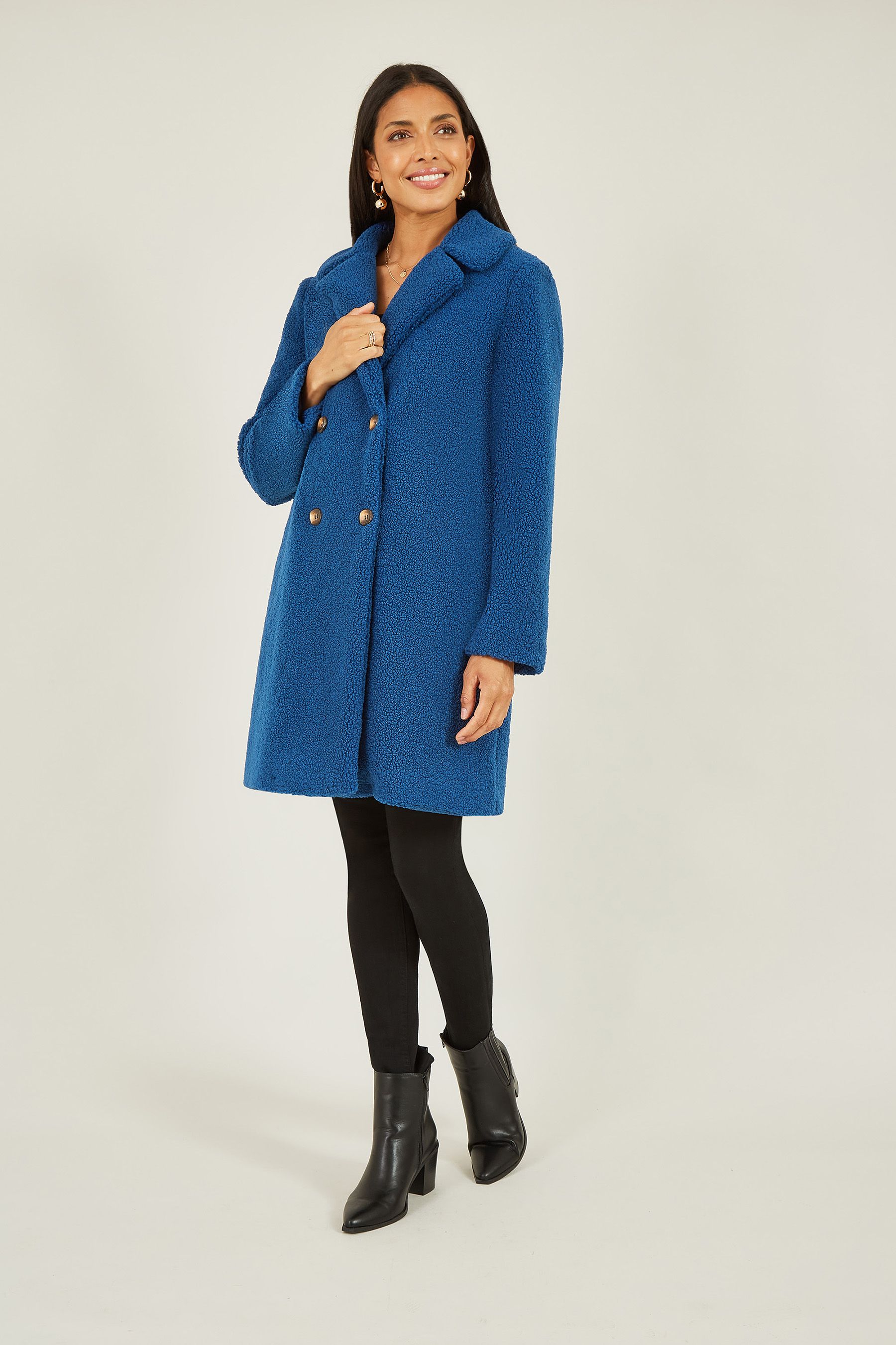 Next blue teddy coat clearance