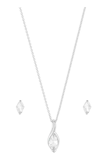 Simply Silver Silver Marquisse Navette Set