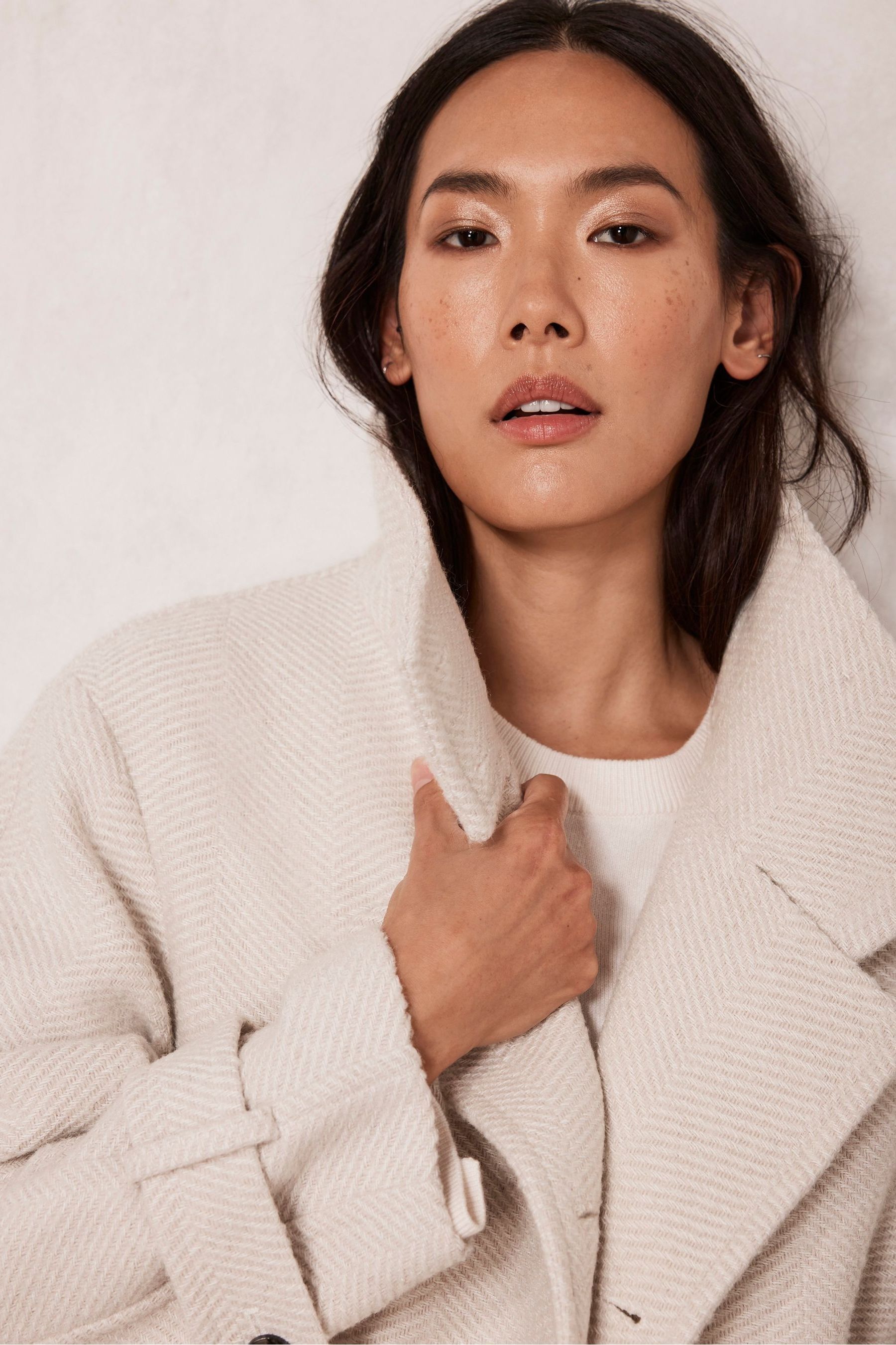 Buy Mint Velvet Cream Funnel Neck Coat from the Next UK online shop