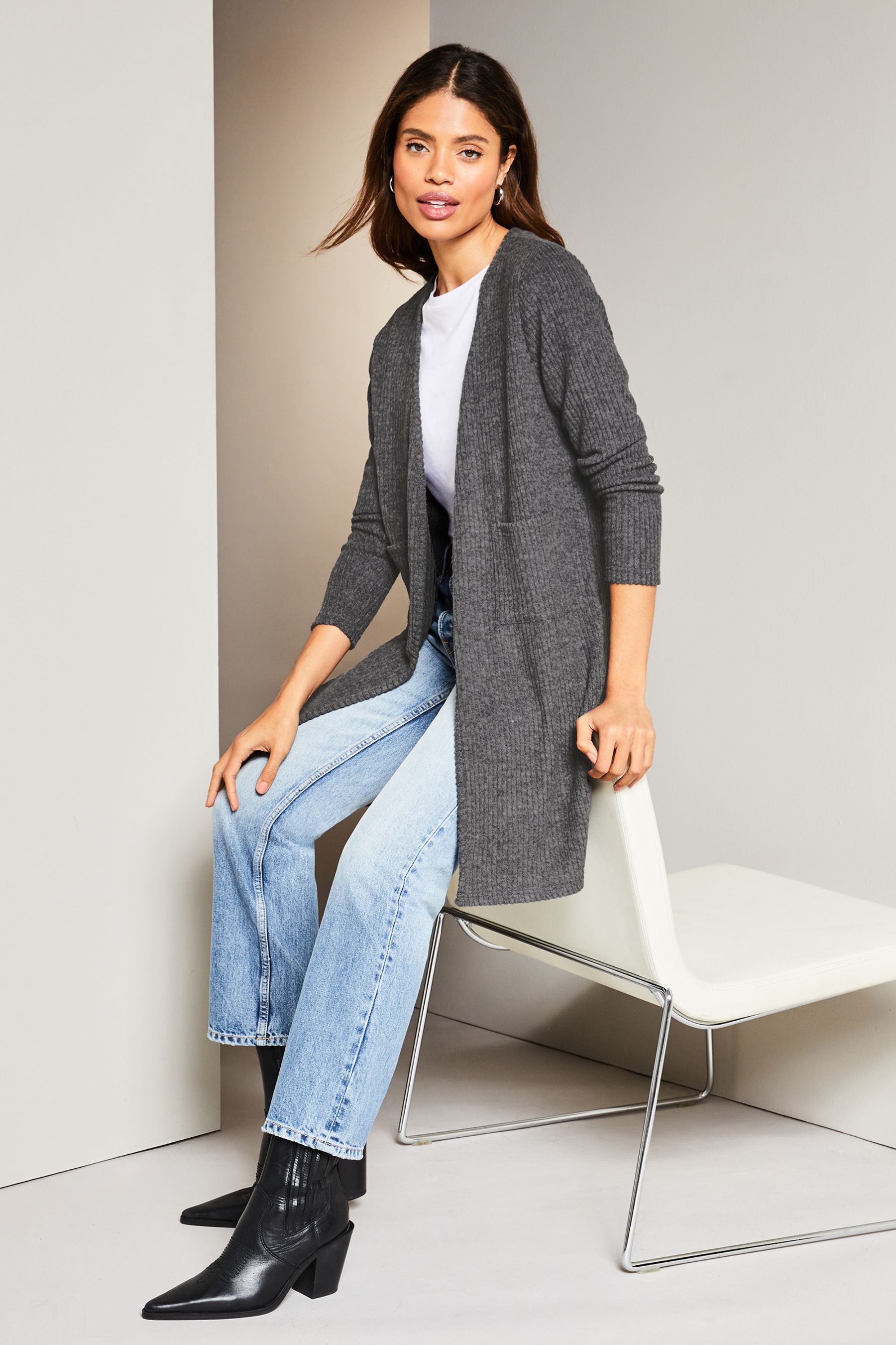 Buy Lipsy Grey Midi Cosy Cardigan from the Next UK online shop
