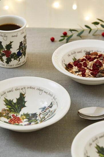 Portmeirion Set of 6 The Holly and the Ivy 15cm Cereal Bowls